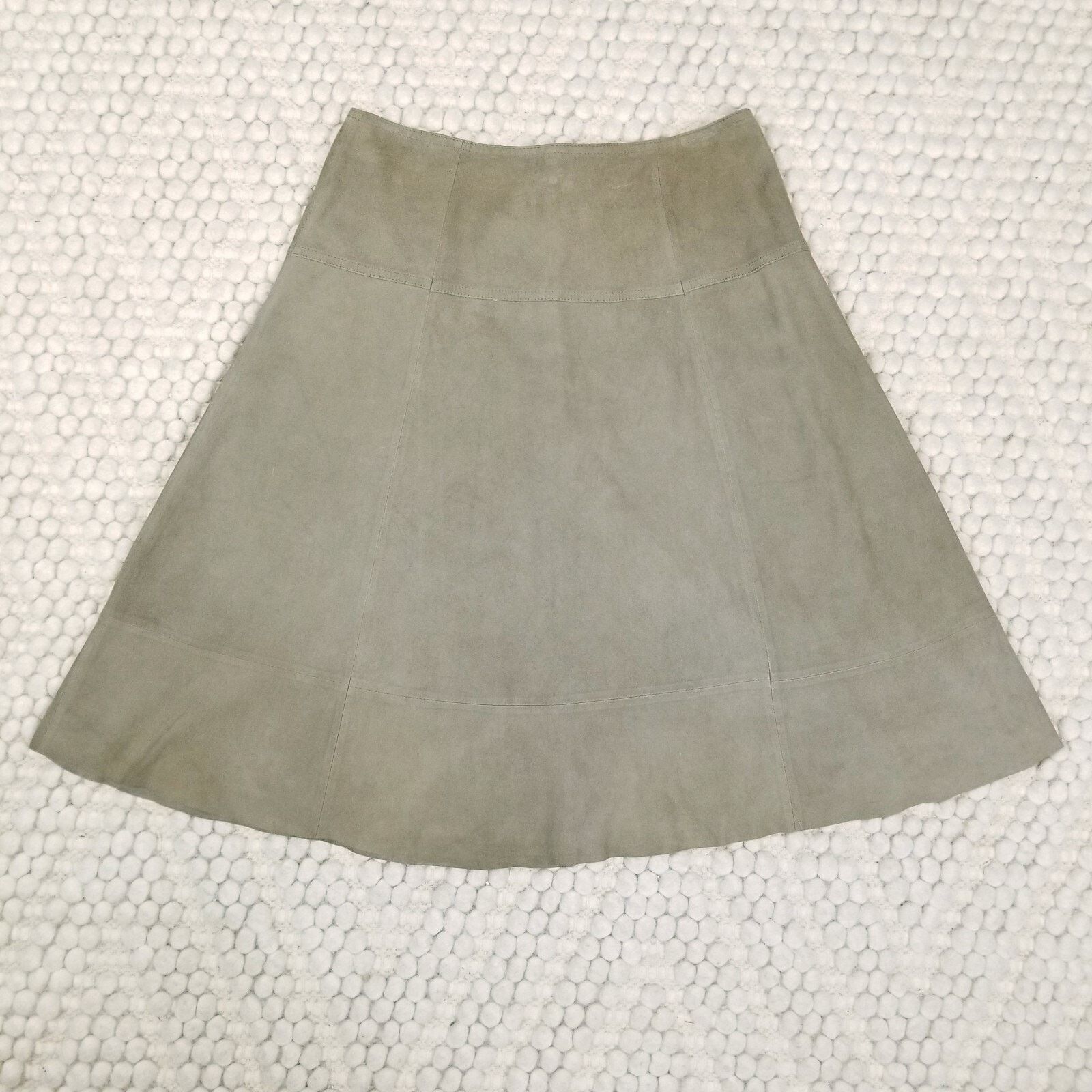 Joie Joie Mylon Goat Leather Snap Front Skirt Green Sz Small Size 27" / US 4 / IT 40 - 4 Thumbnail