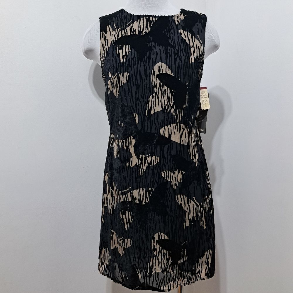 Other Vintage Tessuto Velvet Butterfly Print Silk Blend A Line Dre Size M / US 6-8 / IT 42-44 - 7 Thumbnail
