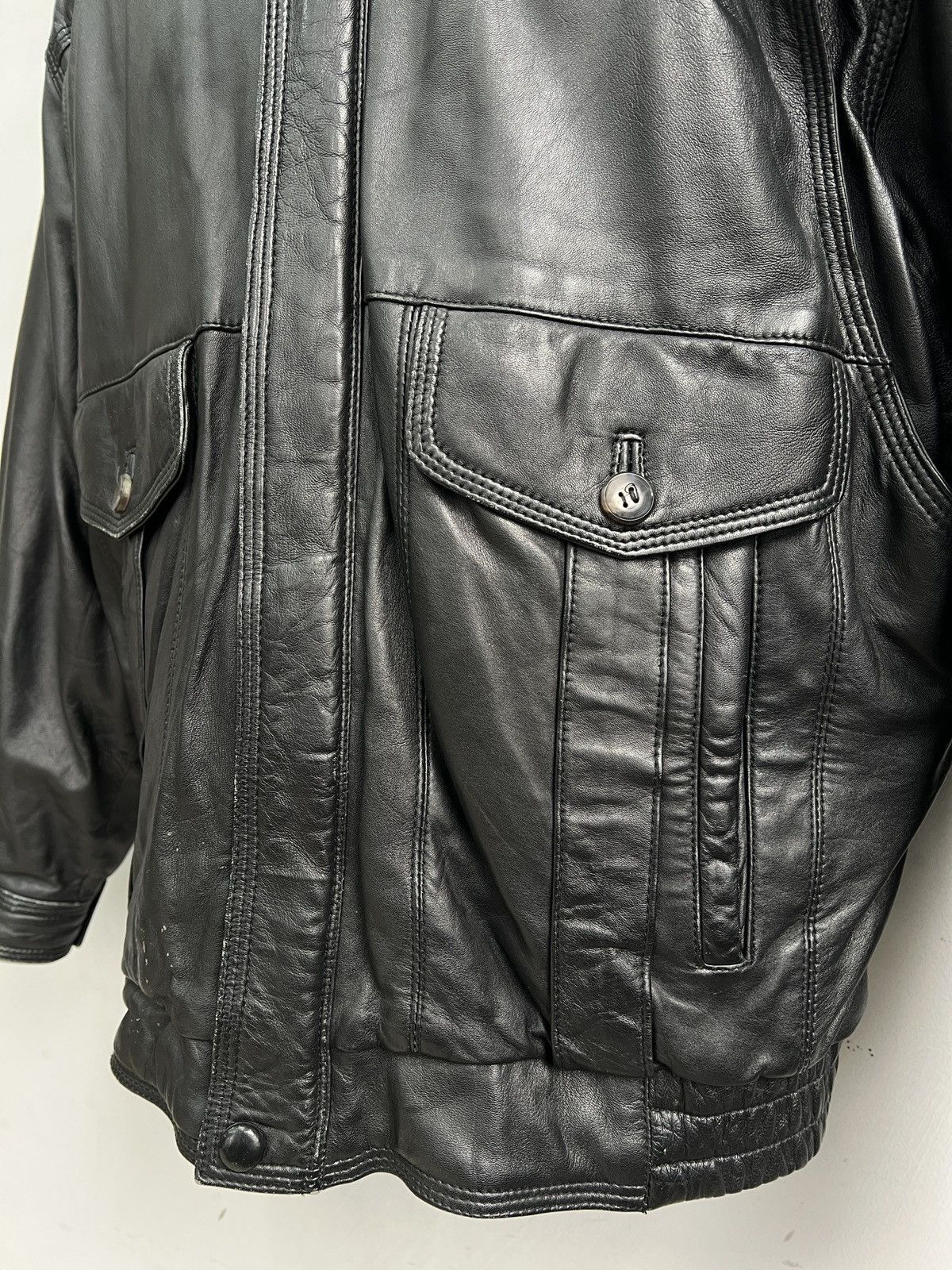Leather Oversized balenciaga style leather bomber jacket y2k hype Size US S / EU 44-46 / 1 - 3 Thumbnail
