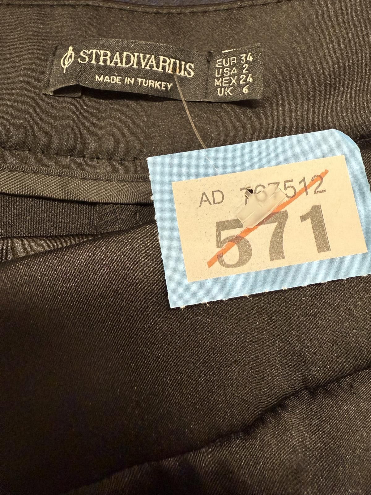 Other Black Satin Cargo Pants with Pocket Flaps Size 26" / US 2 / IT 38 - 2 Thumbnail