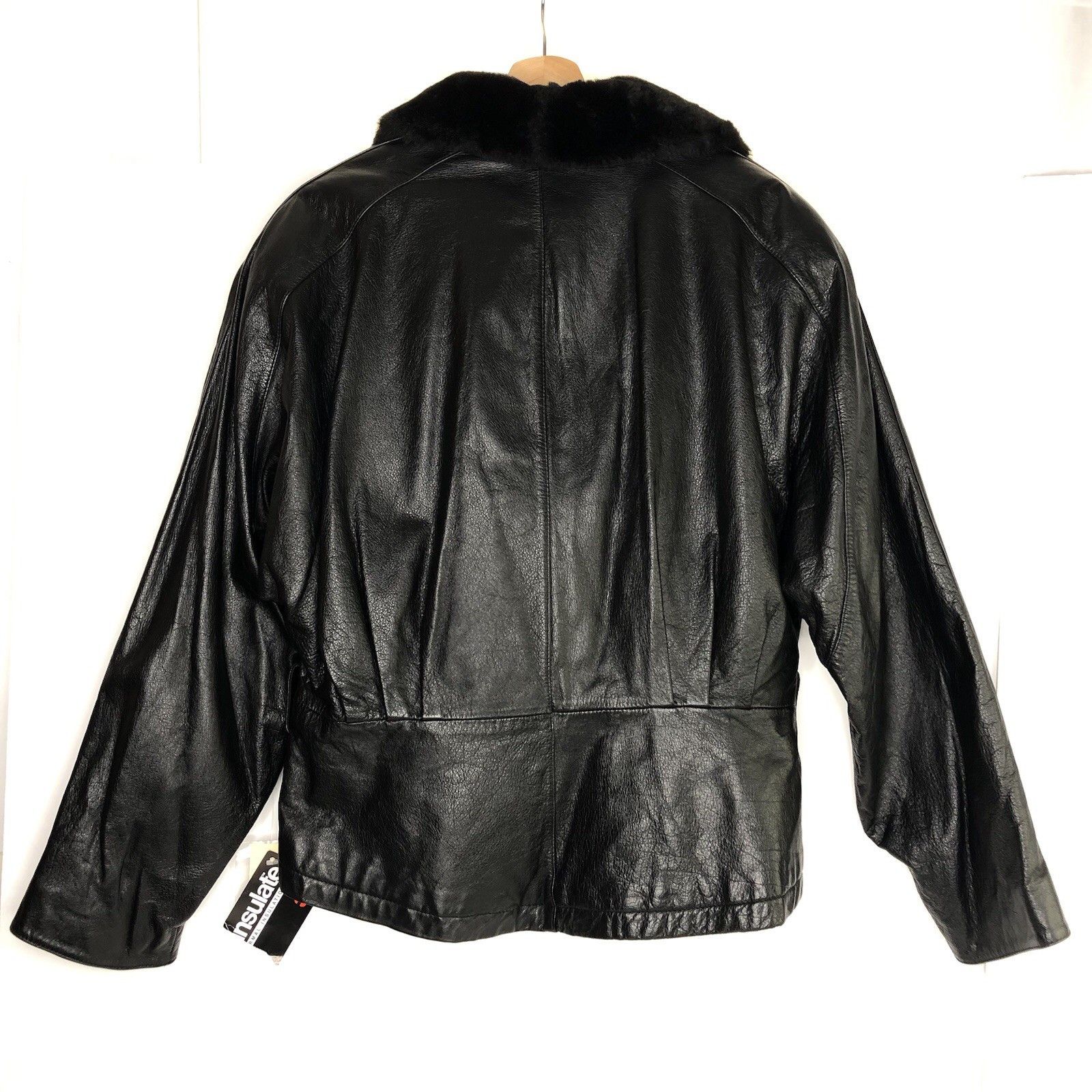 Wilson Wilsons 80s Women Black Leather Coat Jacket Sz L Insulated Size L / US 10 / IT 46 - 9 Thumbnail