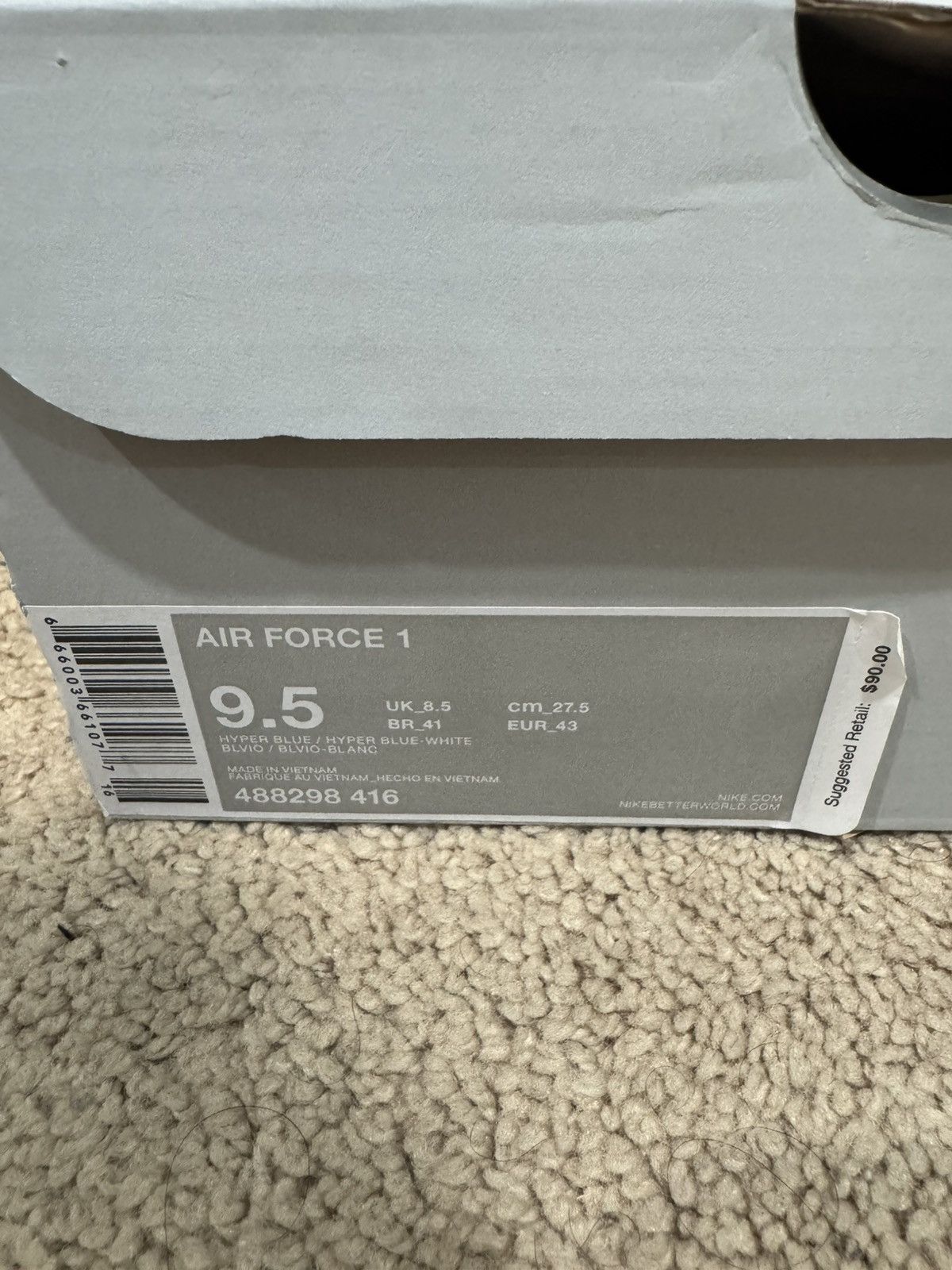 Nike Nike Air Force 1 Hyper Blue Elephant 2013 Size US 9.5 / EU 42-43 - 9 Thumbnail