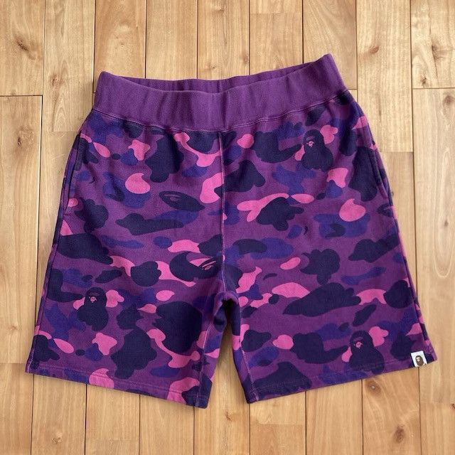 Bape BAPE Sweat shorts purple camo a bathing ape ★size XL Size US 36 / EU 52 - 1 Thumbnail