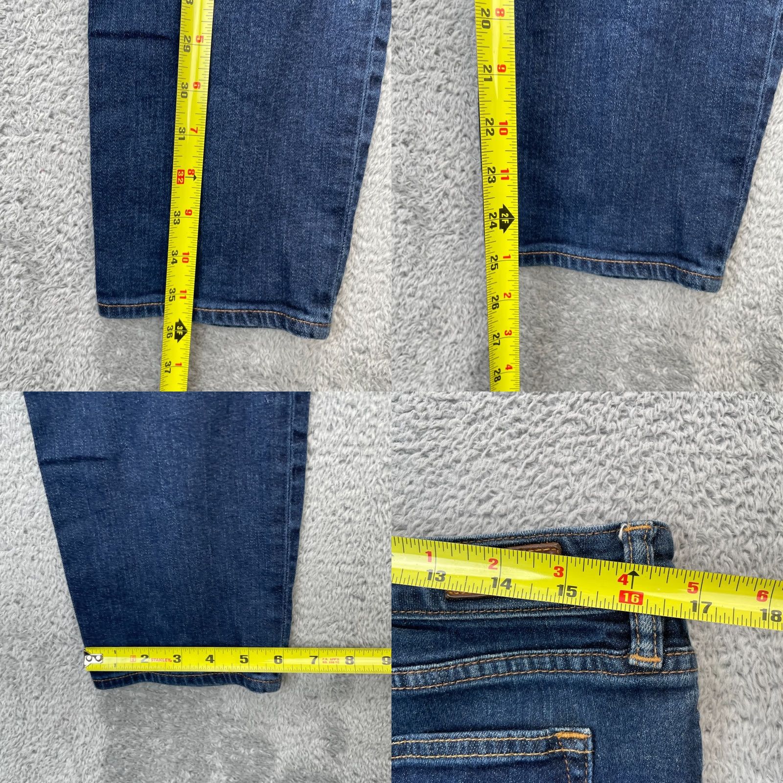 Lands' End Lands' End Jeans Womens 14P Blue Slim Leg Denim Stretch Cotton 5-Pocket Zip Button Logo City Preppy Size 24" / US 00 / IT 34 - 8 Thumbnail