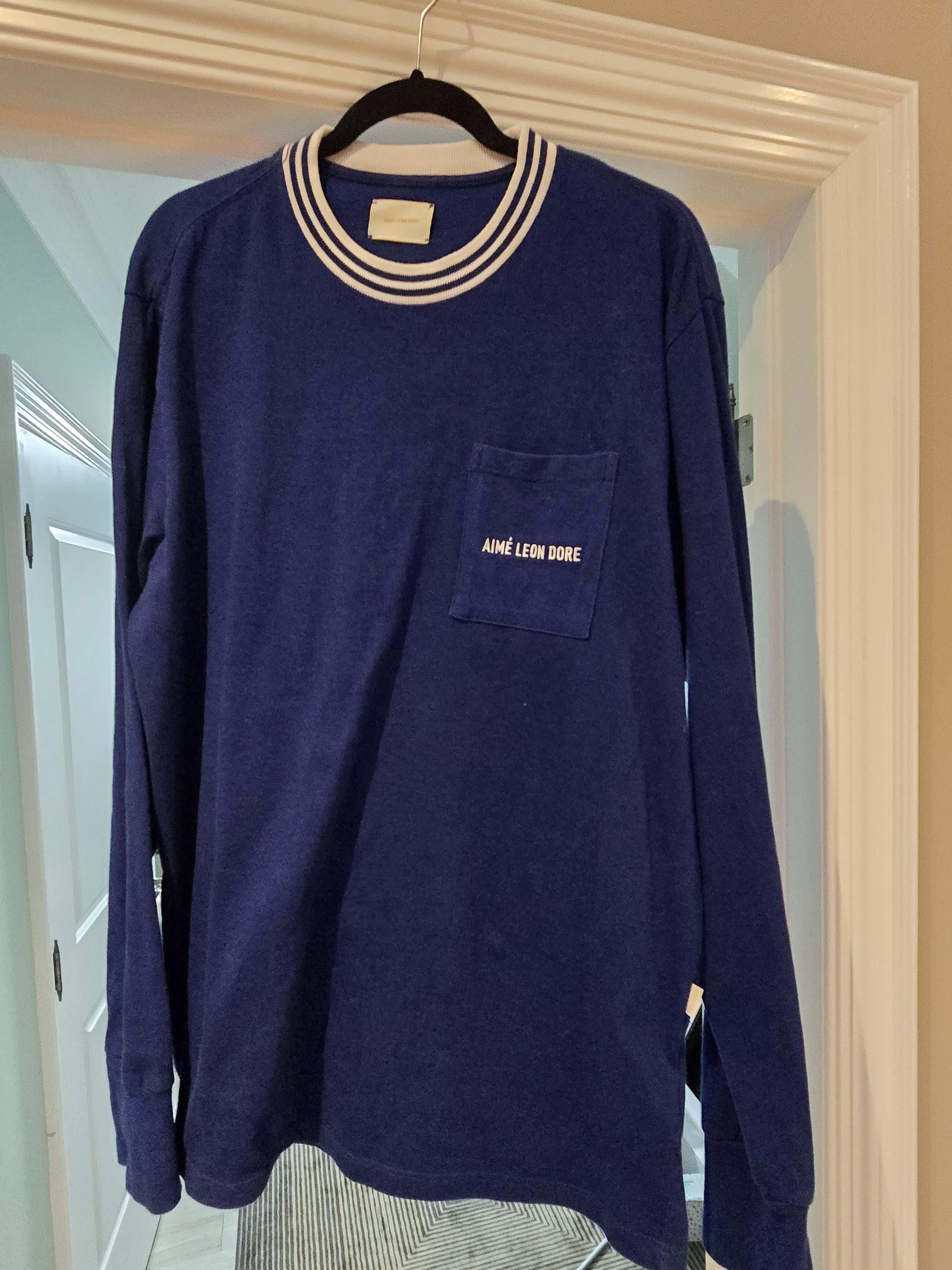 Aime Leon Dore ALD blue ribbed collar long sleeve Size US L / EU 52-54 / 3 - 1 Thumbnail