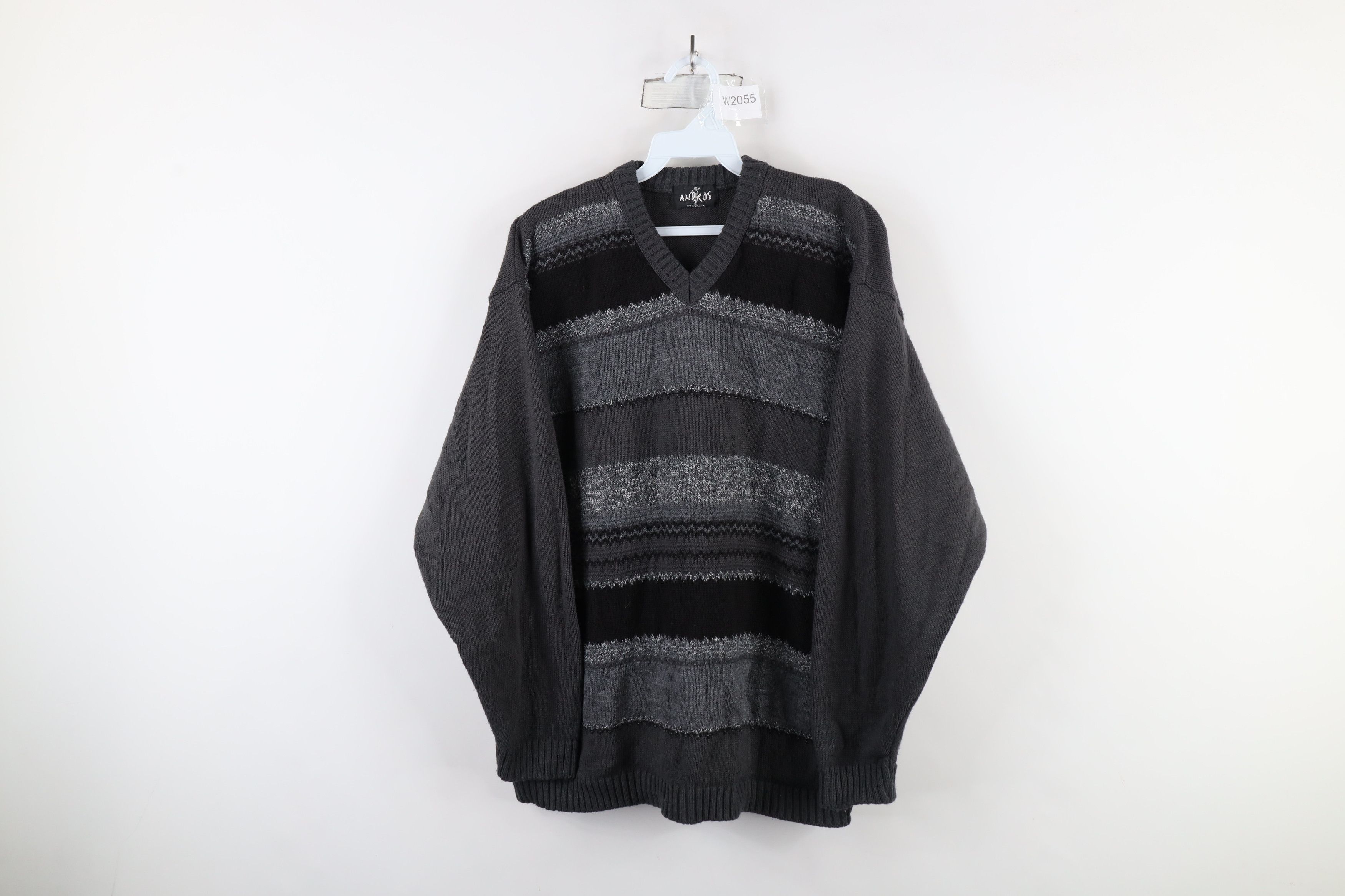 Vintage Vintage 90s Coogi Style Wool Blend Knit Striped Sweater Size US L / EU 52-54 / 3 - 1 Thumbnail