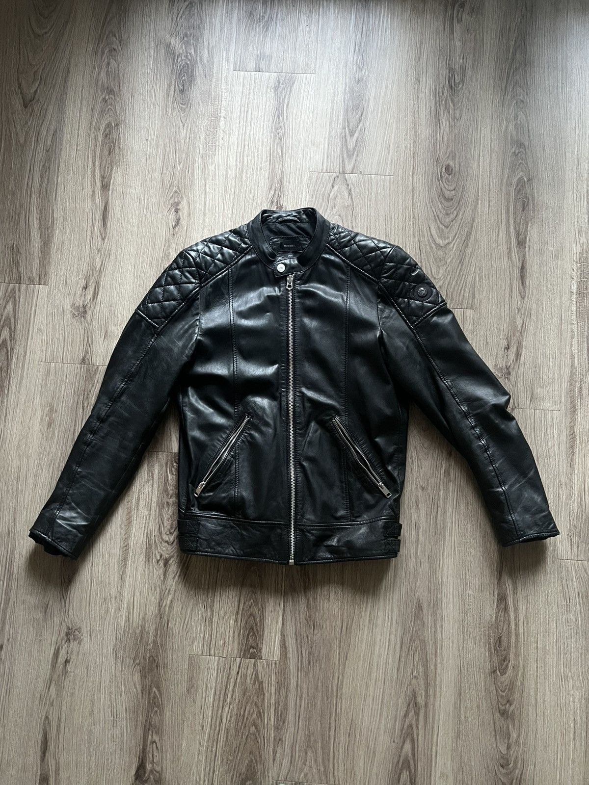 Diesel Diesel black leather moto jacket Size US L / EU 52-54 / 3 - 1 Thumbnail