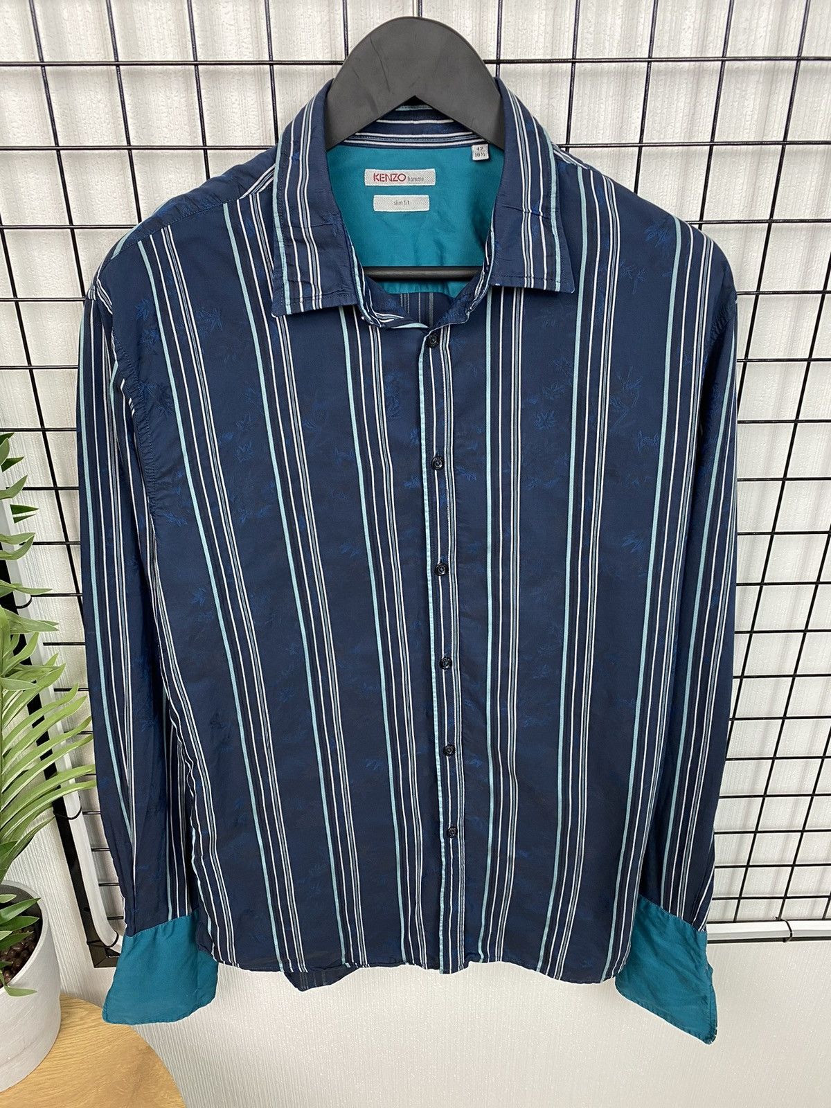 Kenzo Kenzo striped floral shirt blue Size 42/16 L Size US L / EU 52-54 / 3 - 4 Thumbnail