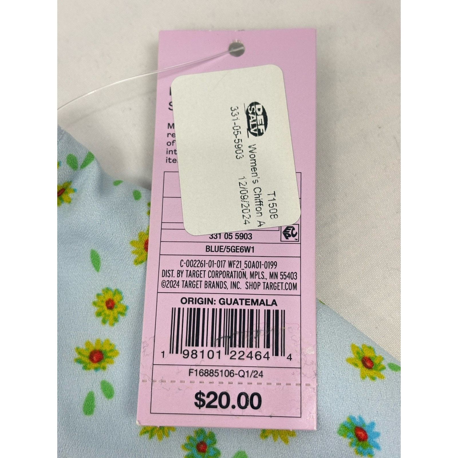 Target Basics NWT Wild Fable A Line Mini Skirt Light Aqua Blue Floral Sz L Size 32" / US 10 / IT 46 - 2 Thumbnail