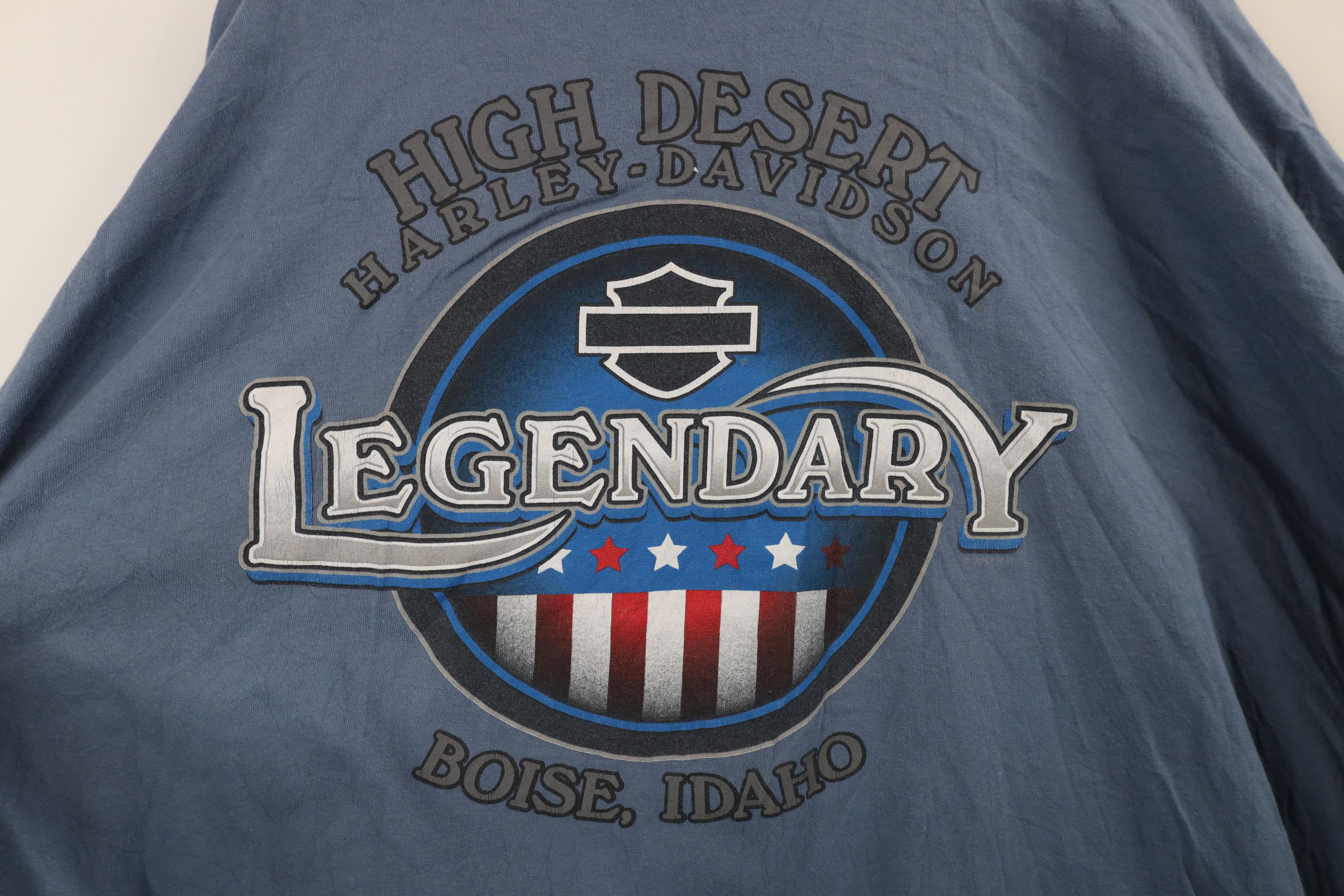 Harley Davidson × Vintage Vintage Y2K Harley Davidson Spell Big Logo T-Shirt Blue USA Size US XXL / EU 58 / 5 - 11 Thumbnail