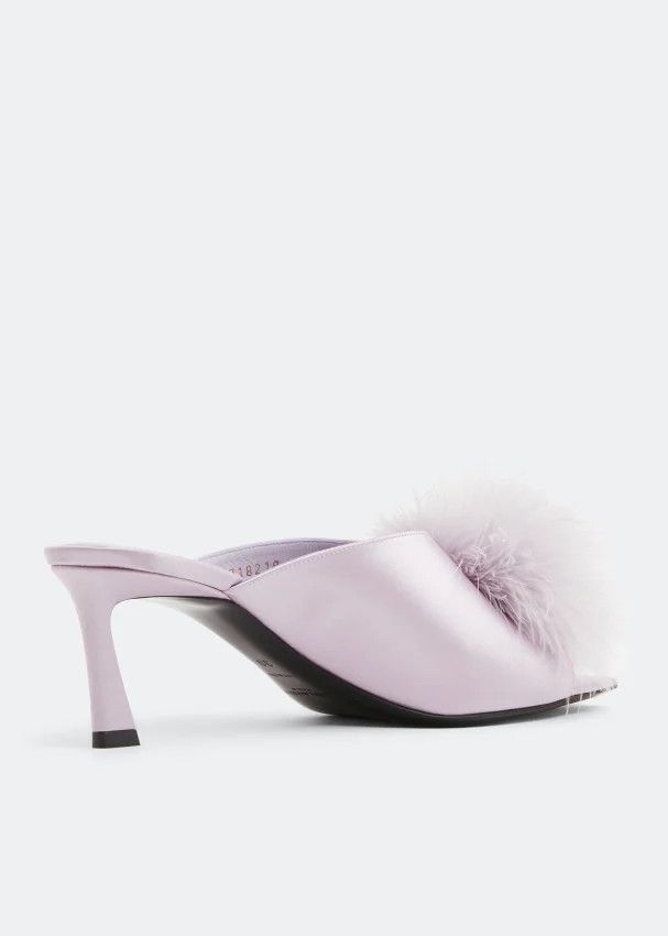 Saint Laurent Paris o1bcso1str1124 Mae Mules in Lilac Size US 8 / IT 38 - 2 Thumbnail
