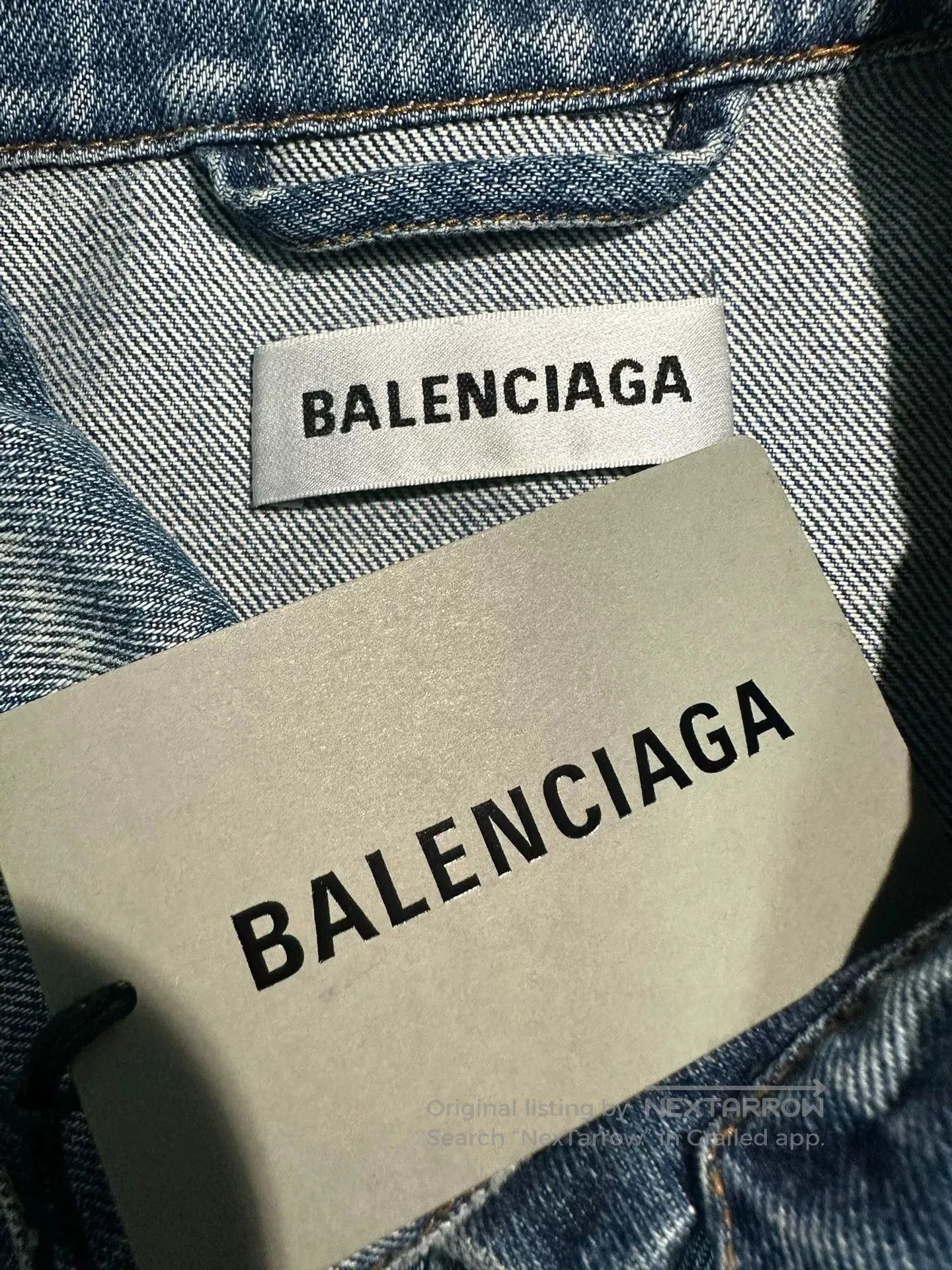 Balenciaga Balenciaga Distressed Embroidered Logo Denim Jacket. Size XXS / US 00 / IT 34 - 6 Thumbnail