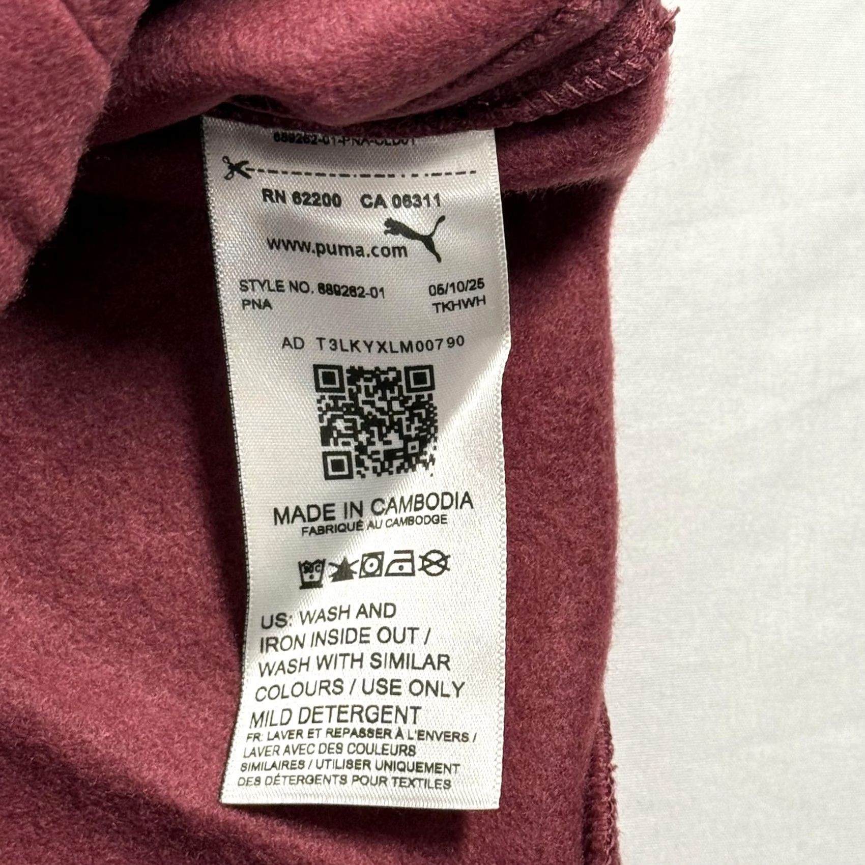 Puma PUMA Hoodie Sweatshirt Small Maroon Pullover Fleece Kangaroo Pocket Athleisure Womens S Size S / US 4 / IT 40 - 4 Thumbnail