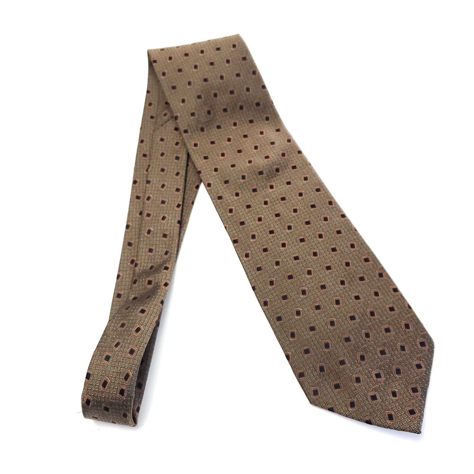 Joseph Abboud Joseph Abboud Green Brown Woven Abstract Geometric Wide Silk Size ONE SIZE - 6 Thumbnail