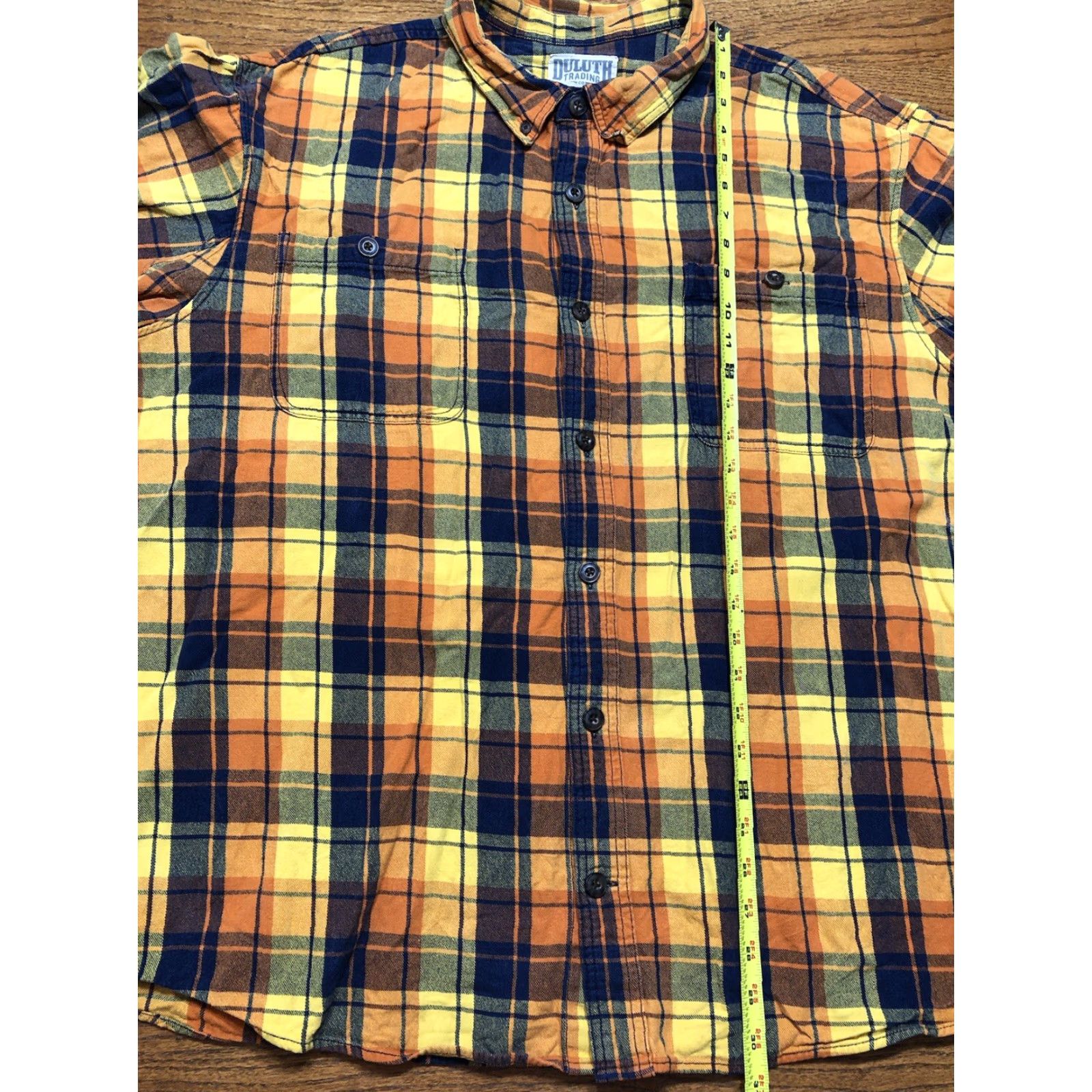 Vintage Duluth Mens Button-Down Shirt Plaid Long Sleeve Yellow 3XL Regular Size US XXL / EU 58 / 5 - 5 Thumbnail