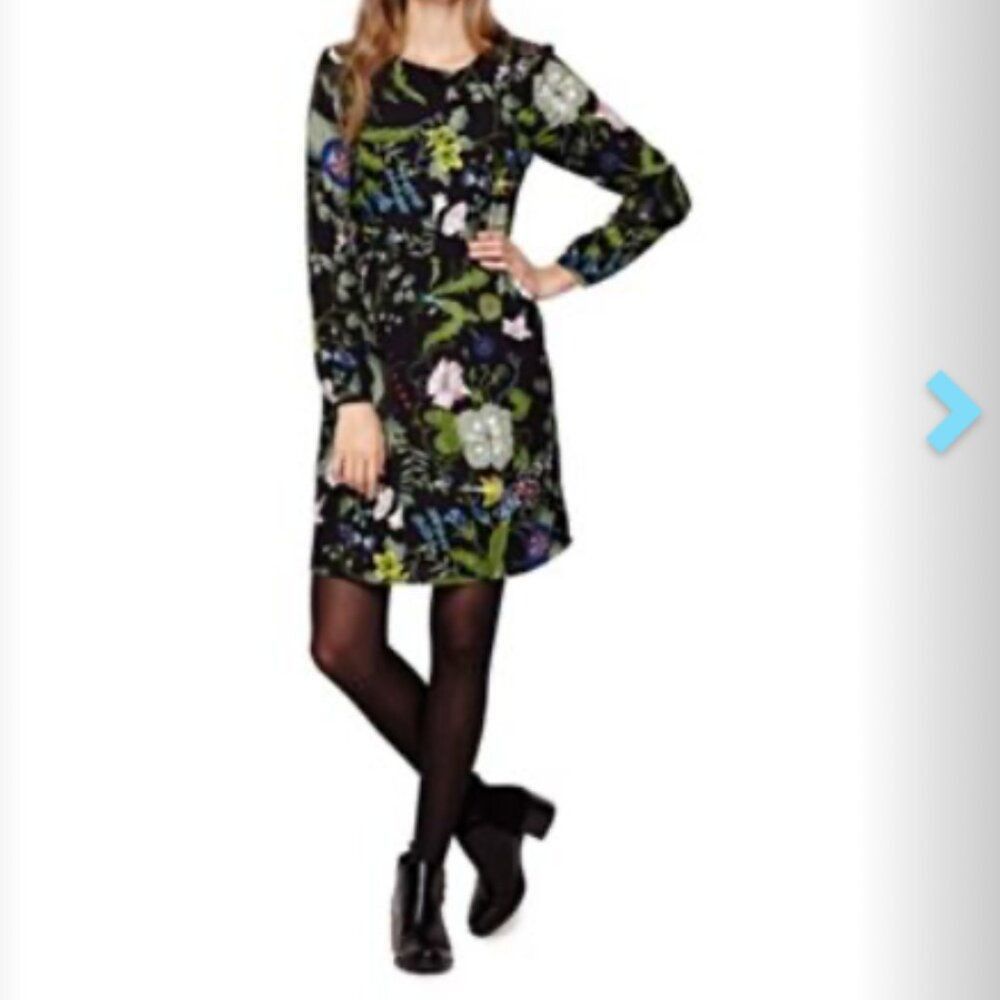 Yuri Yumi Kim Leaf Print Dress Size 2 US Side Zip Fit & Flare Min Size XS / US 0-2 / IT 36-38 - 2 Thumbnail