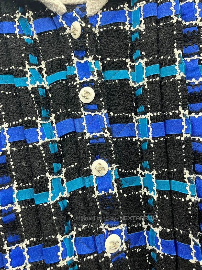 Chanel Chanel Black Blue Plaid Tweed Vest. Size US M / EU 48-50 / 2 - 2 Thumbnail