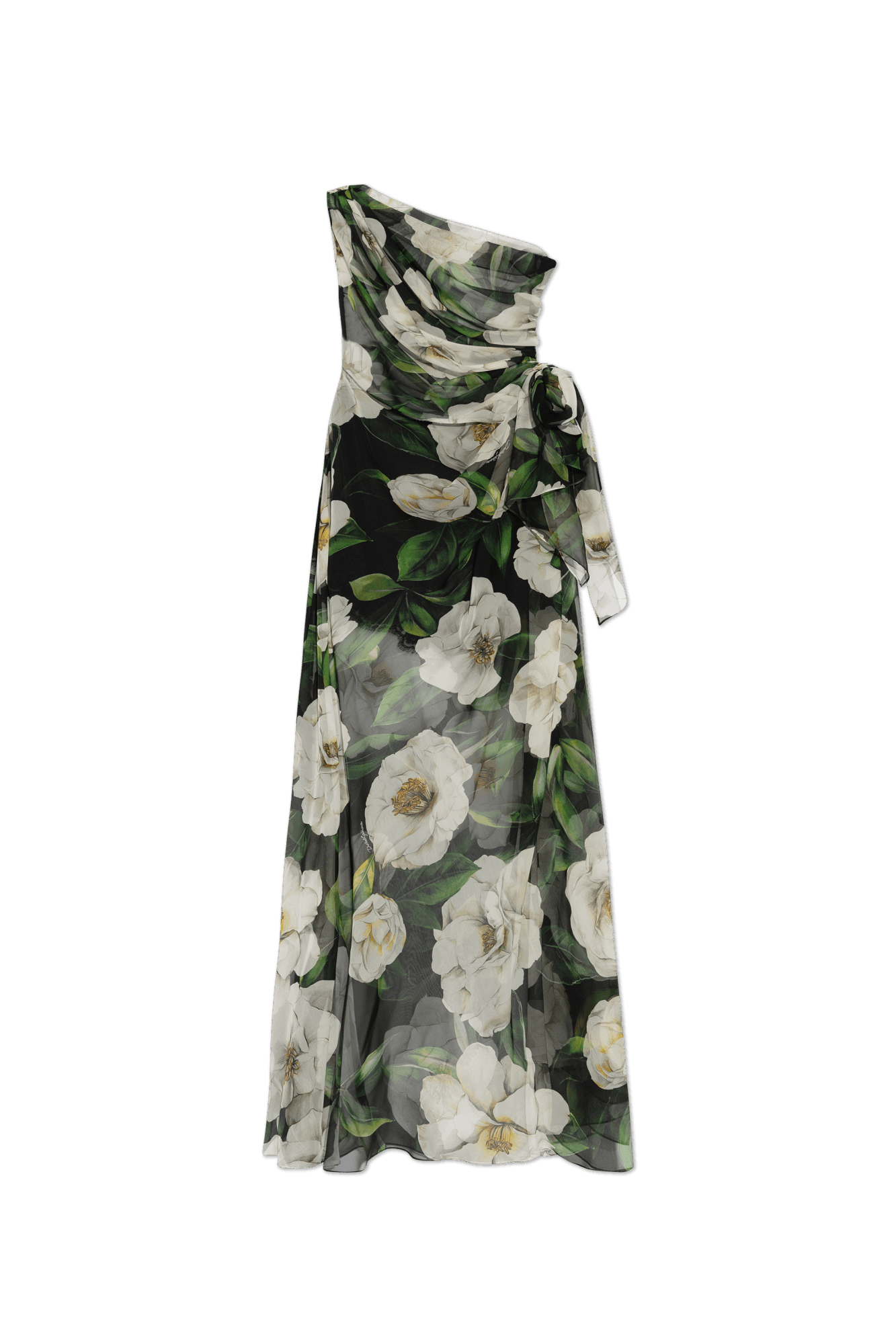 Dolce & Gabbana o1s22i1n0225 Long One-Shoulder Floral Silk Dress Multicolor Size M / US 6-8 / IT 42-44 - 1 Thumbnail