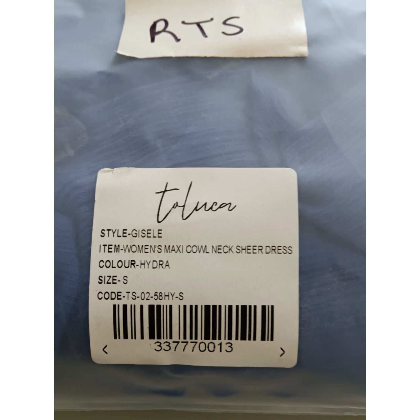 Vintage Toluca Swim Blue Maxi Cowl Neck Sheer Dress - Womens Size S Beach Cover Up, Sleeveless, Long, Polyester, 100% Polyester, Solid, Summer Size S / US 4 / IT 40 - 6 Thumbnail