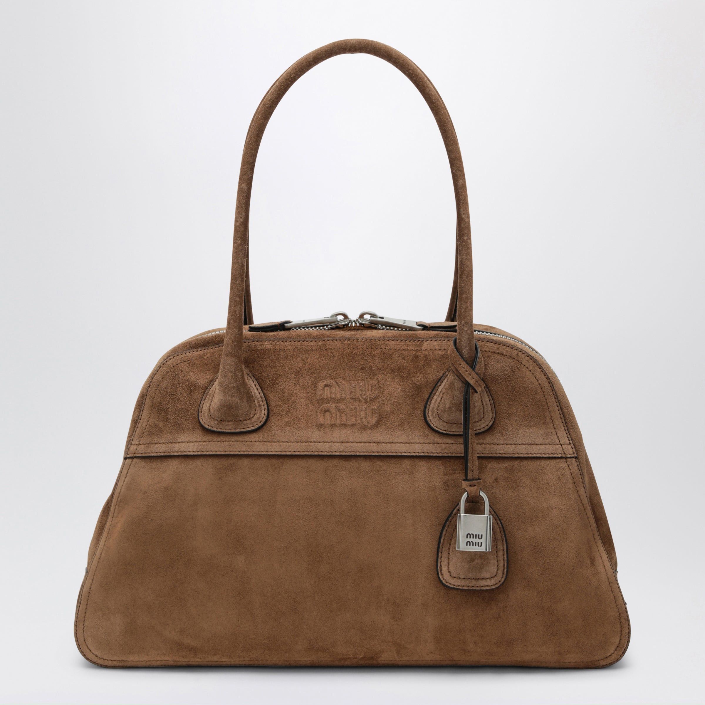 Miu Miu Miu Miu Medium Vivant Bag In Cocoa Suede Leather Size ONE SIZE - 1 Thumbnail