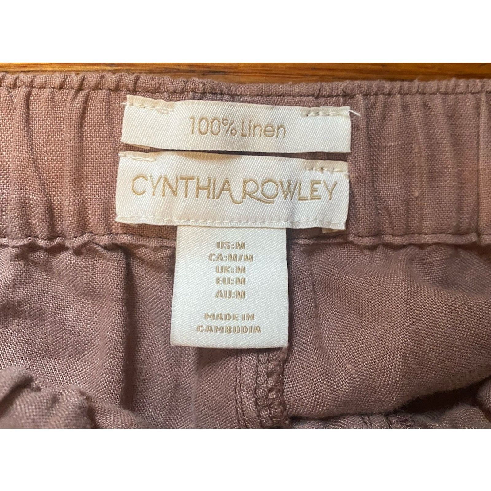 Cynthia Rowley Cynthia Rowley Pants Women's M Beige 100% Linen Jogger Size 30" / US 8 / IT 44 - 2 Thumbnail