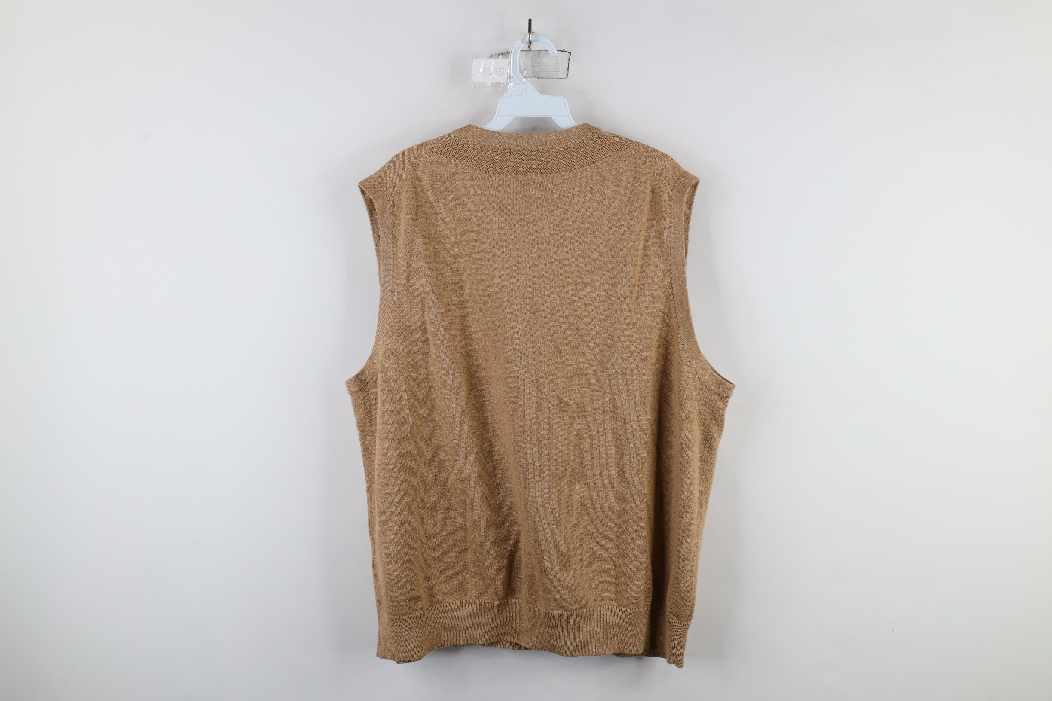 Lands' End × Vintage Vintage 90s Lands End Cotton Knit V-Neck Sweater Vest Beige Size US XL / EU 56 / 4 - 9 Thumbnail