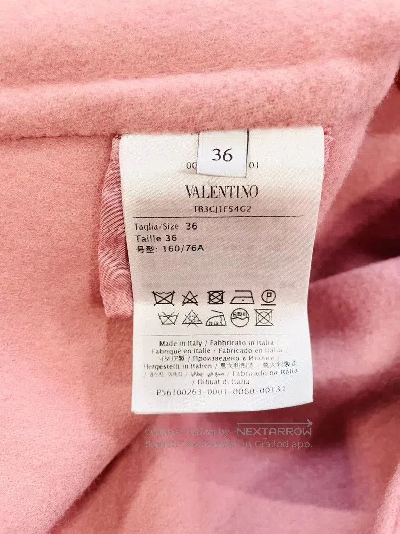 Valentino Pink wavy wool coat