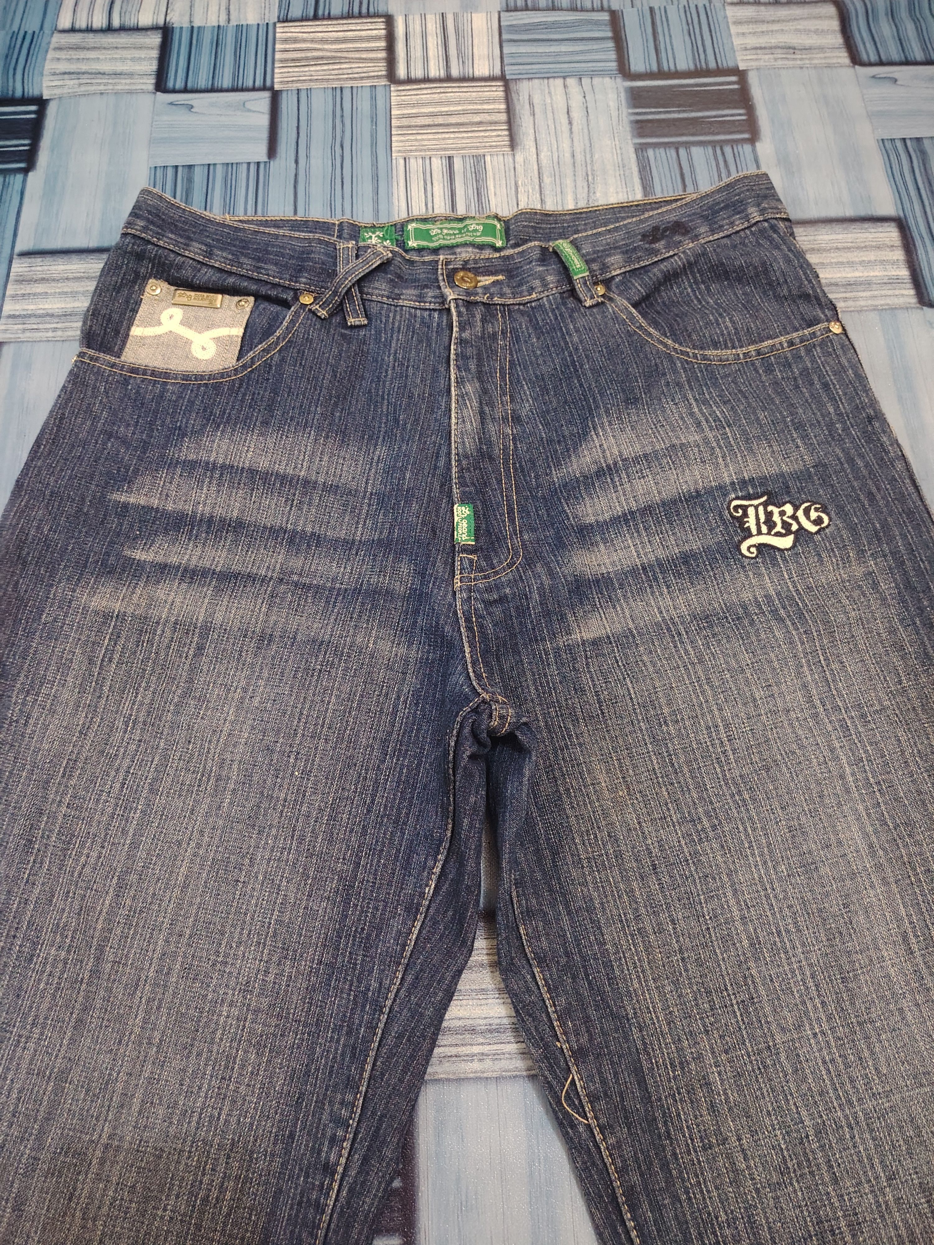 Japanese Brand 💥Insane💥 90's LRG Baggy Flared Jeans Size US 35 - 3 Thumbnail