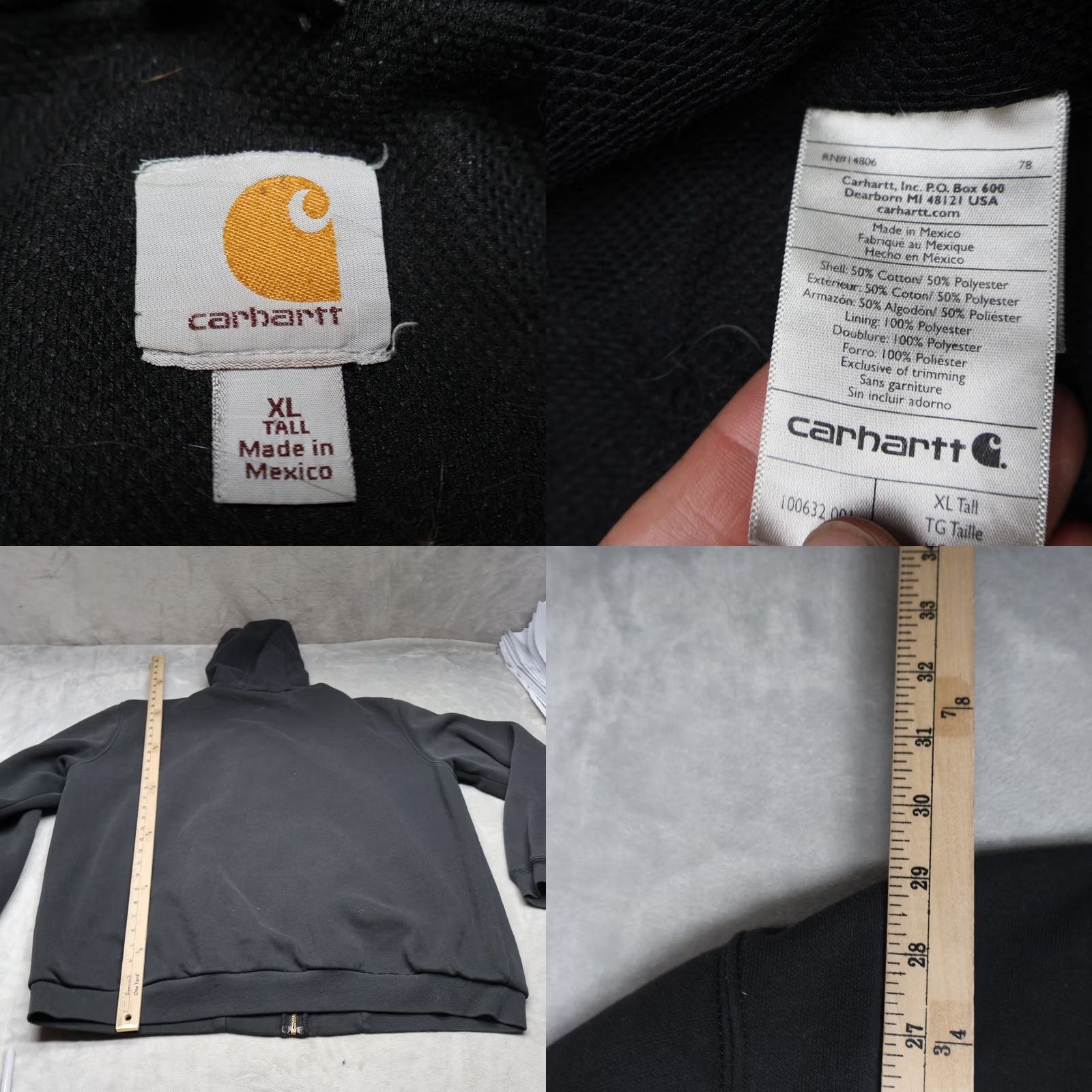 Carhartt Carhartt Jacket Mens XL Tall Black Hood Workwear Thermal Heavy Rain Defender Size US XL / EU 56 / 4 - 8 Thumbnail