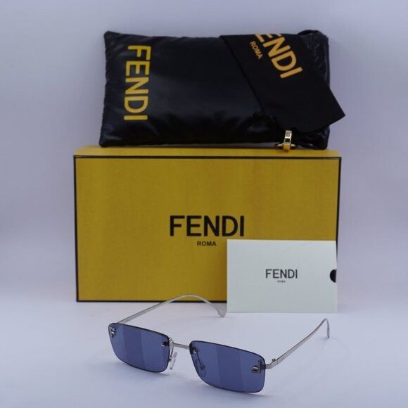 Fendi Fendi FE4172US 16X Sunglasses Shiny Palladium Rectangle Size ONE SIZE - 10 Thumbnail