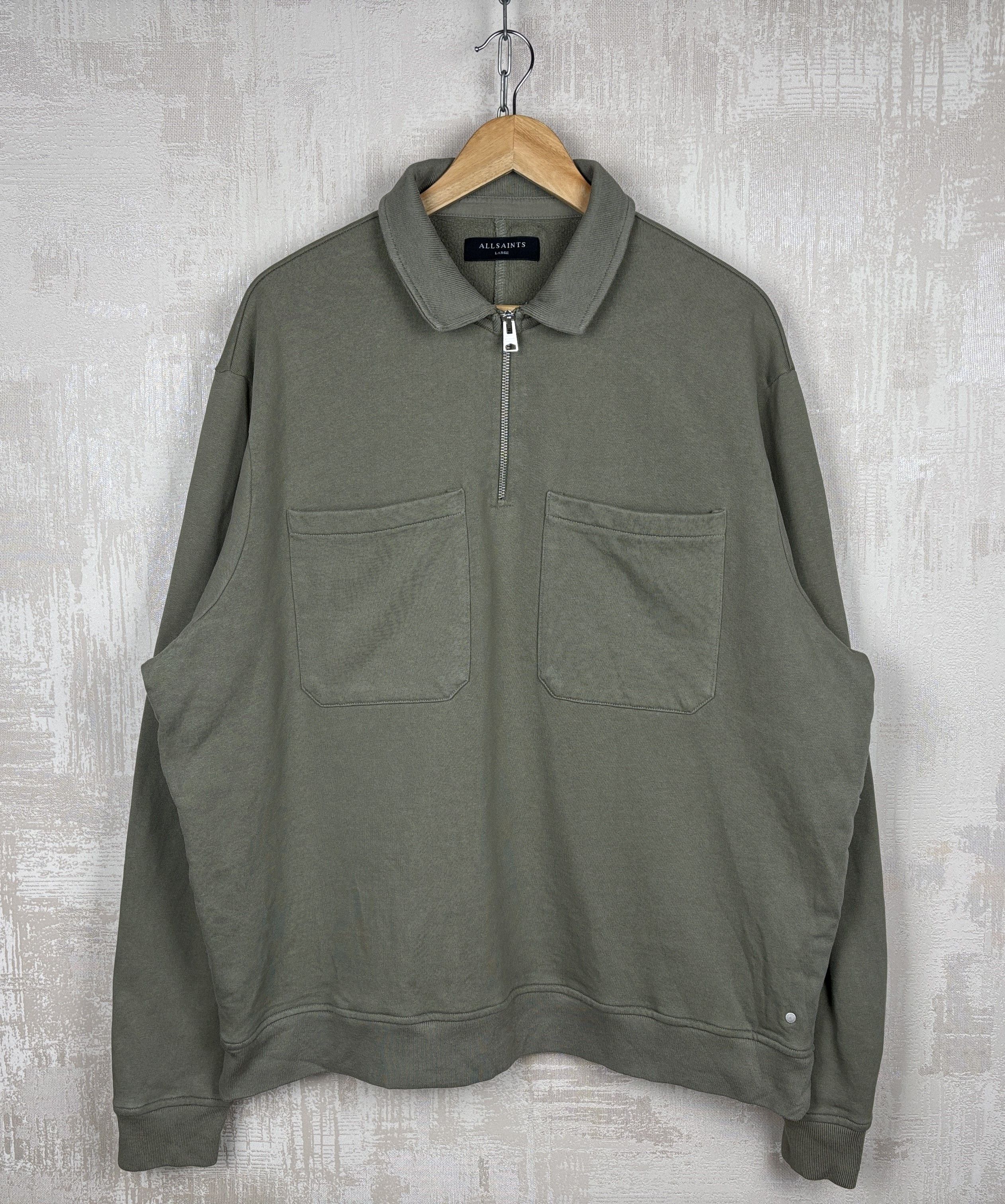 Allsaints AllSaints Jaxon Half Zip Polo Sweatshirt Oversized Size US XL / EU 56 / 4 - 1 Thumbnail