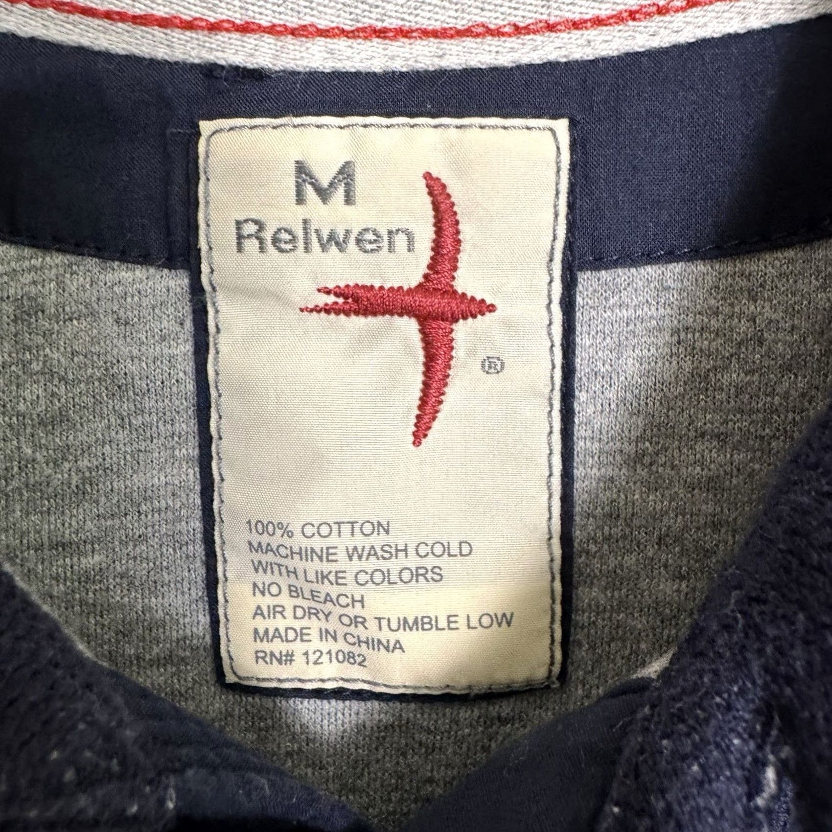 Relwen Relwen Sweater Mens M Polo Henley Terry Knit Pullover Jumper Huckberry Blue Shirt Size US M / EU 48-50 / 2 - 6 Thumbnail