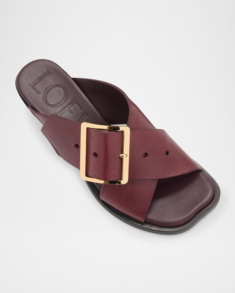 Loewe o1in1g0526 Petal Leather Buckle Slide Sandals in Burgundy Size US 8 / IT 38 - 5 Thumbnail