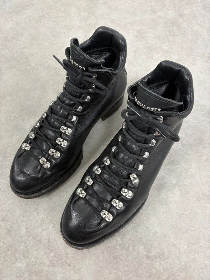 Dsquared2 2000s Dsquared2 Black Leather Hiking Boots Size US 11 / EU 44 - 3 Thumbnail