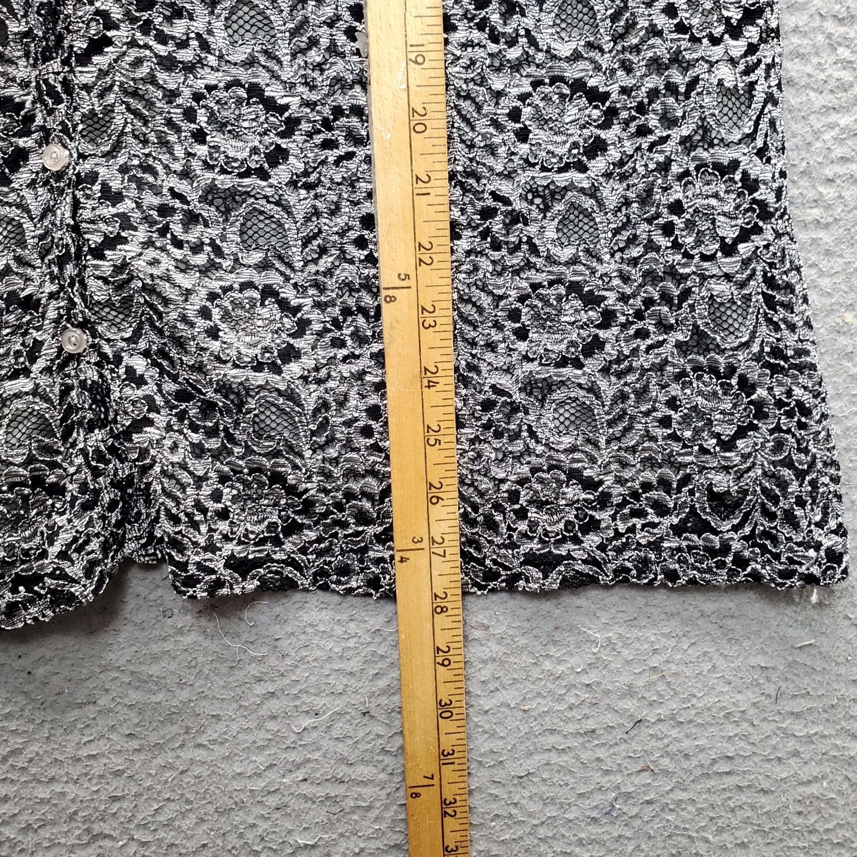 Avenue Avenue Shirt Womens 26/28 Multicolor Floral Lace Lined 3/4 Sleeve Button-Up Size 4XL / US 24-26 - 3 Thumbnail