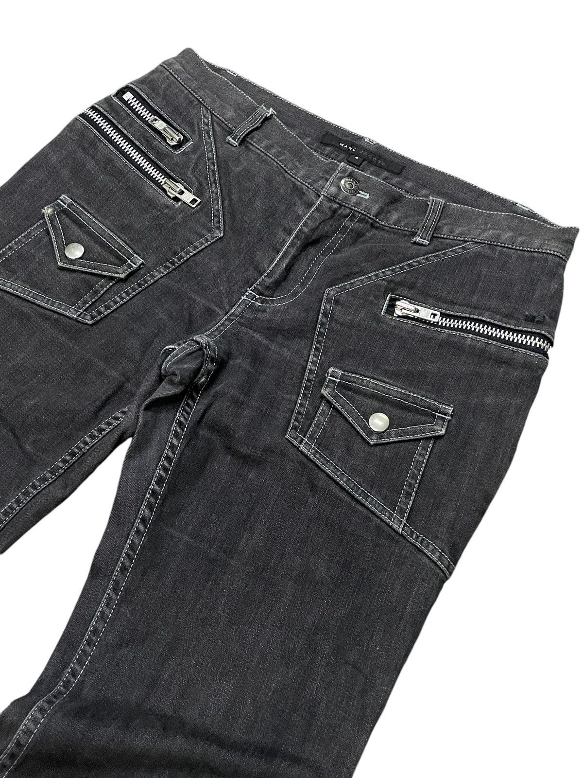 Hysteric Glamour × Marc Jacobs Archive 2000 Marc Jacobs Flared Bush Pocket Zipper Jeans Size US 30 / EU 46 - 3 Thumbnail