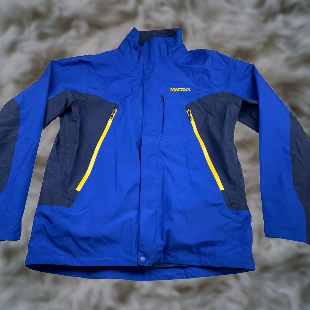 Marmot Marmot Men’s Gore-Tex Full Zip Rain Jacket Blue • Medium Jacket Mens Regular Size M Size US M / EU 48-50 / 2 - 1 Thumbnail