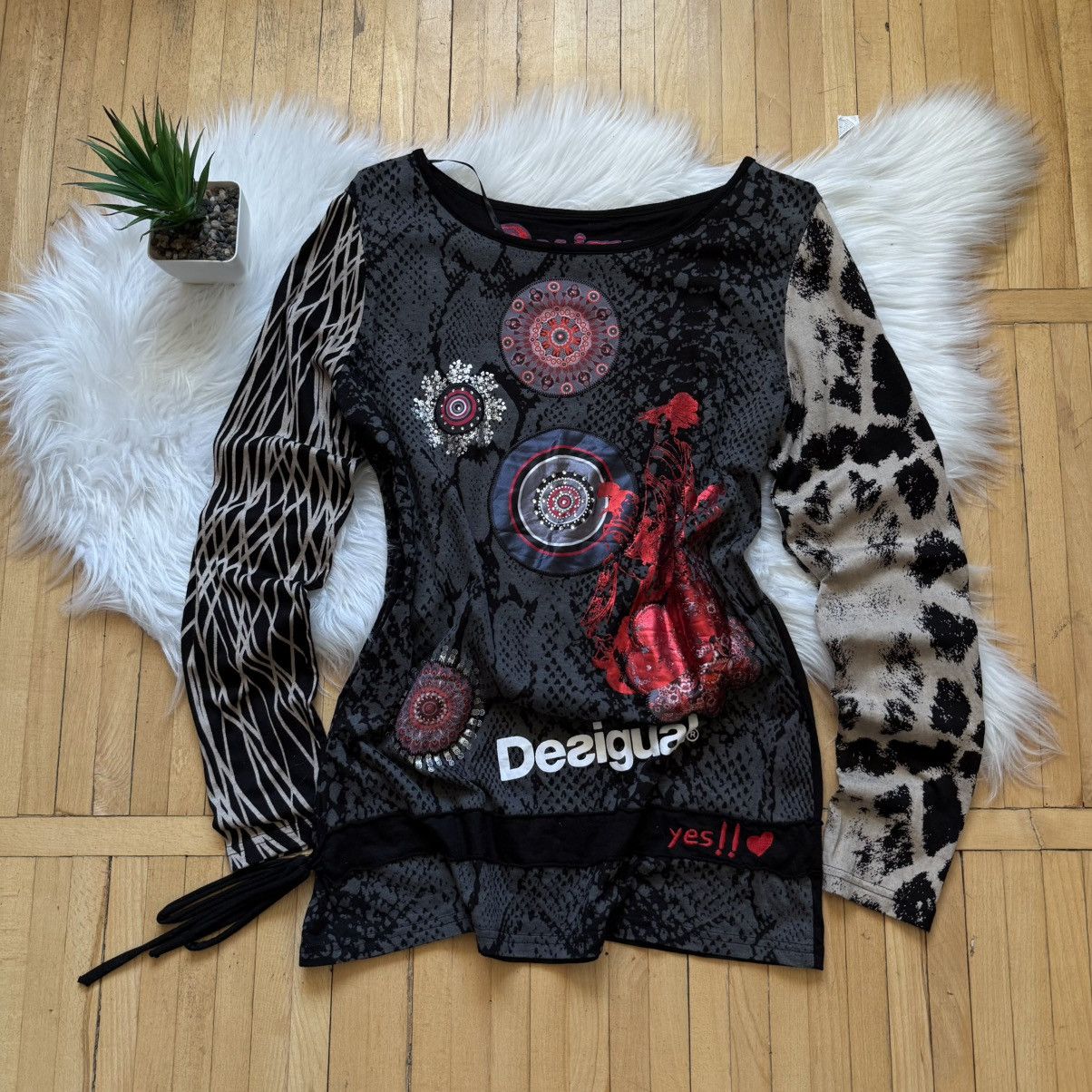 Desigual 📌 Crazy Y2K Desigual If Six Was Nine vibe Long Sleeve Size XL / US 12-14 / IT 48-50 - 1 Thumbnail