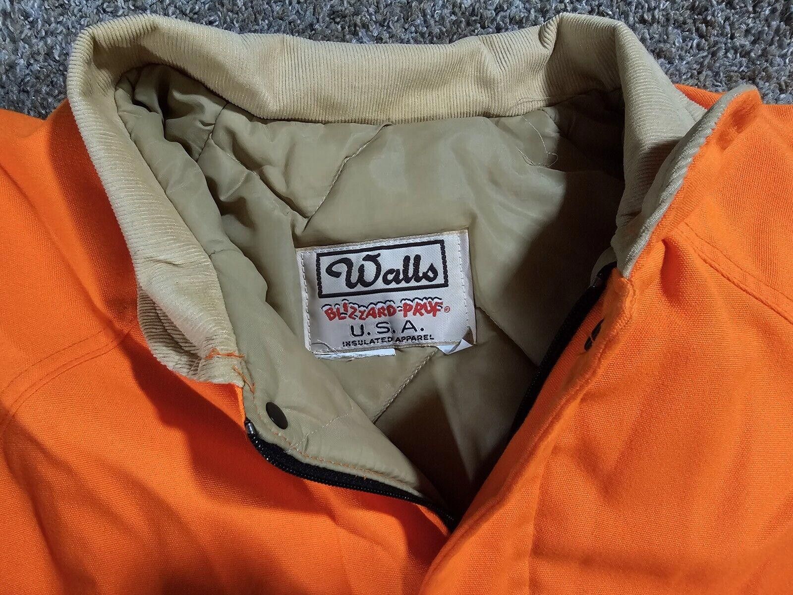 Walls vtg Walls Blizzard-Pruf USA APPROX 2XL Orange Hunting Jacket Size ONE SIZE - 2 Thumbnail
