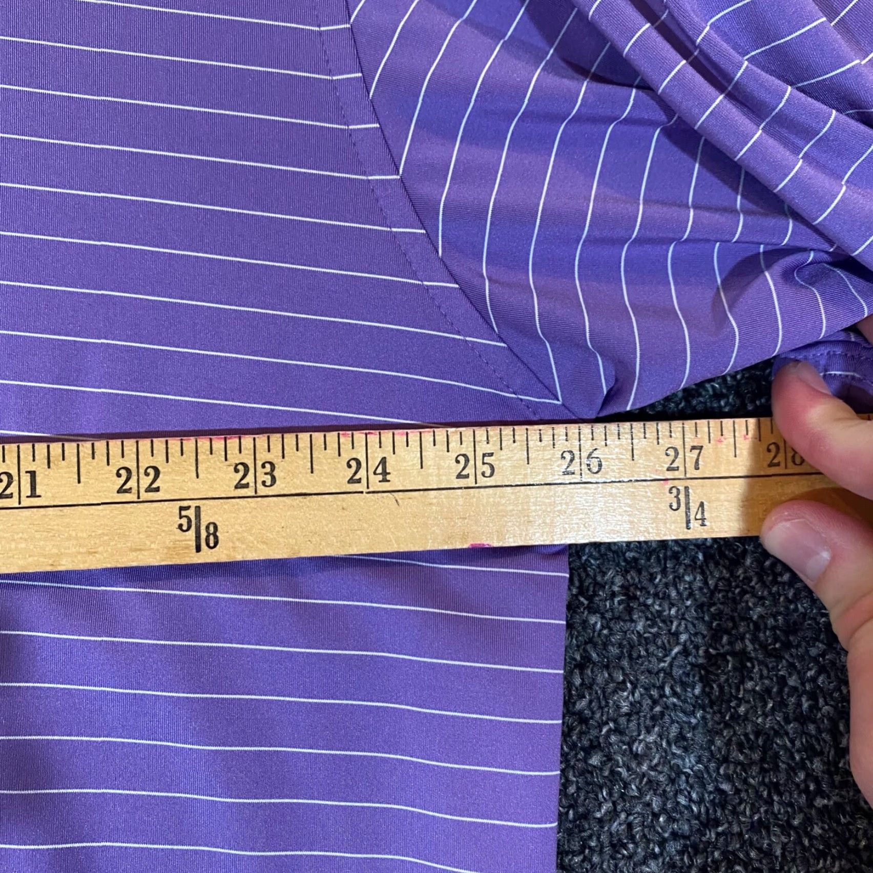 Footjoy FootJoy Polo Mens XL Purple Striped Performance Golf Shirt S/S The Rookery DE Mens XL Purple Striped Polo Golf Shirt Size US XL / EU 56 / 4 - 5 Thumbnail