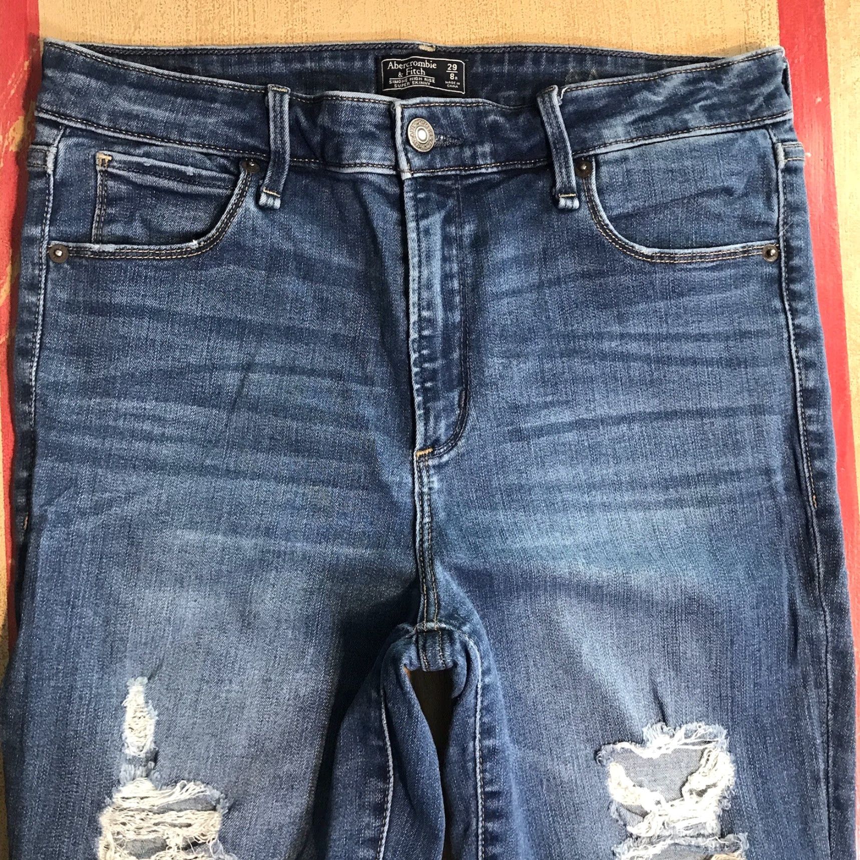 Abercrombie & Fitch Abercrombie & Fitch Simone High Rise Super Skinny Jeans Womens 29 X 29 Inseam Size 29" - 3 Thumbnail