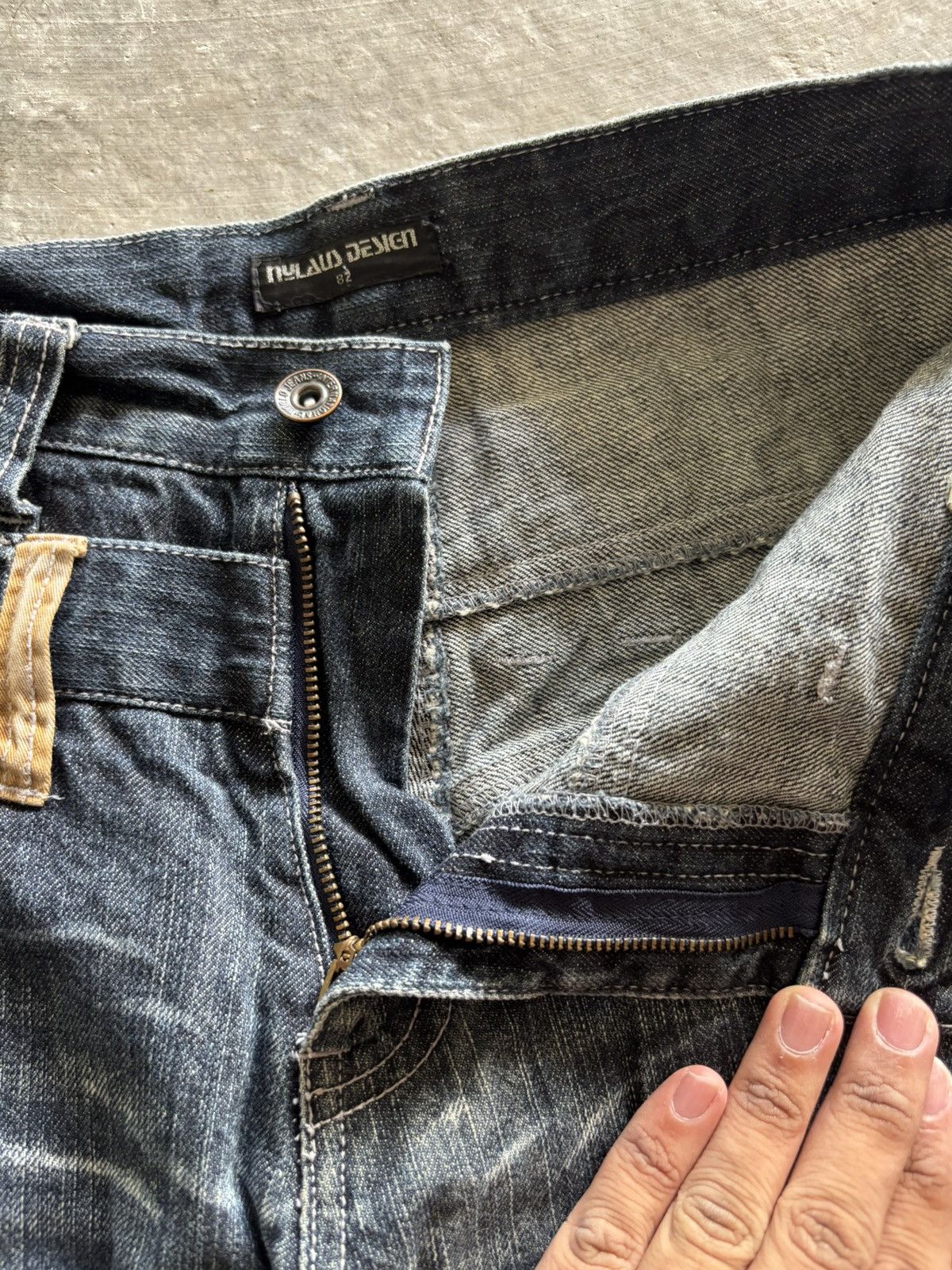 PPFM CRAZY DOUBLE WAIST NYLAUS PUNK GRUNGE SICK FADED CLAW WASHED Size US 32 / EU 48 - 4 Thumbnail