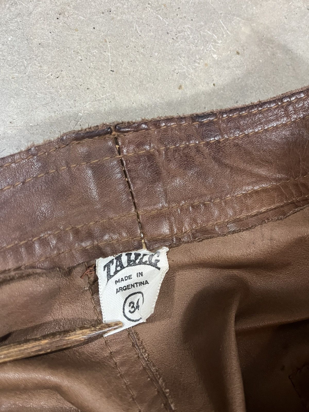 Vintage Vintage 70s Brown Suede Leather Bootcut Pants 33x32 Size US 30 / EU 46 - 7 Thumbnail