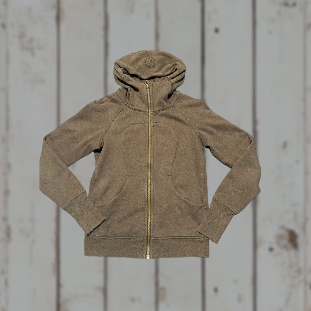 Lululemon Lululemon Scuba Hoodie Womens Distressed Gray Fabric Full Zip Embroidered Sz 6 Size M / US 6-8 / IT 42-44 - 1 Thumbnail