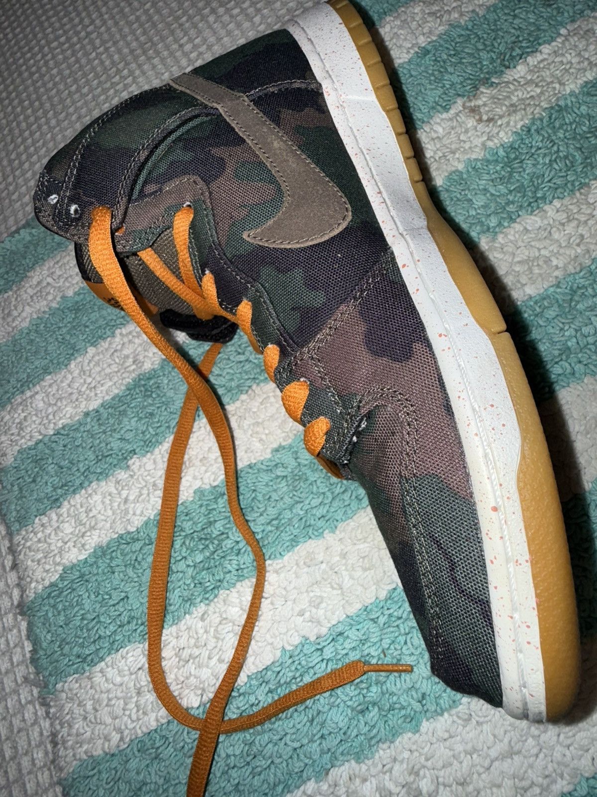 Nike Nike “FiveOneO” SB Dunk Hi Camo 510, VVNDS! Tried-on once! Size US 11.5 / EU 44-45 - 18 Thumbnail