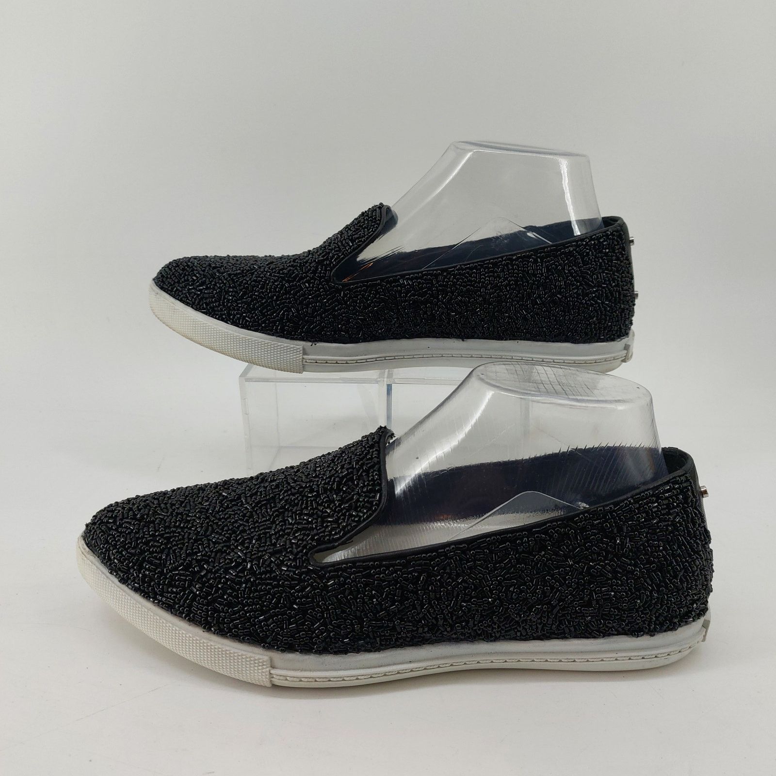 Alice + Olivia Alice + Olivia Beaded Sneaker Shoe Black Leather Point Toe Size US 9 / IT 39 - 11 Thumbnail