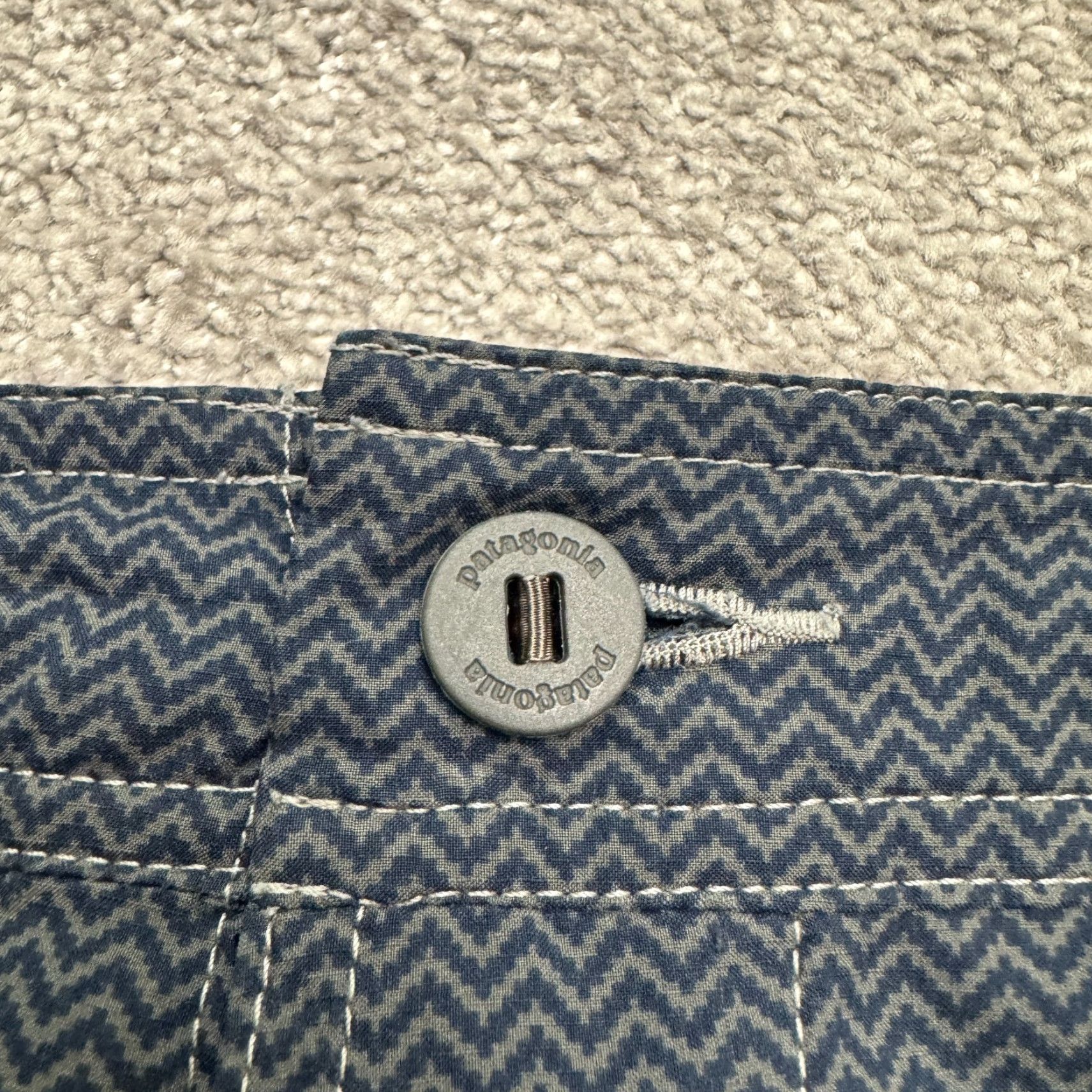 Prana Patagonia Hybrid Board Shorts Swim Trunks Mens 36 Blue Gray Herringbone Swimwear Size US 36 / EU 52 - 3 Thumbnail