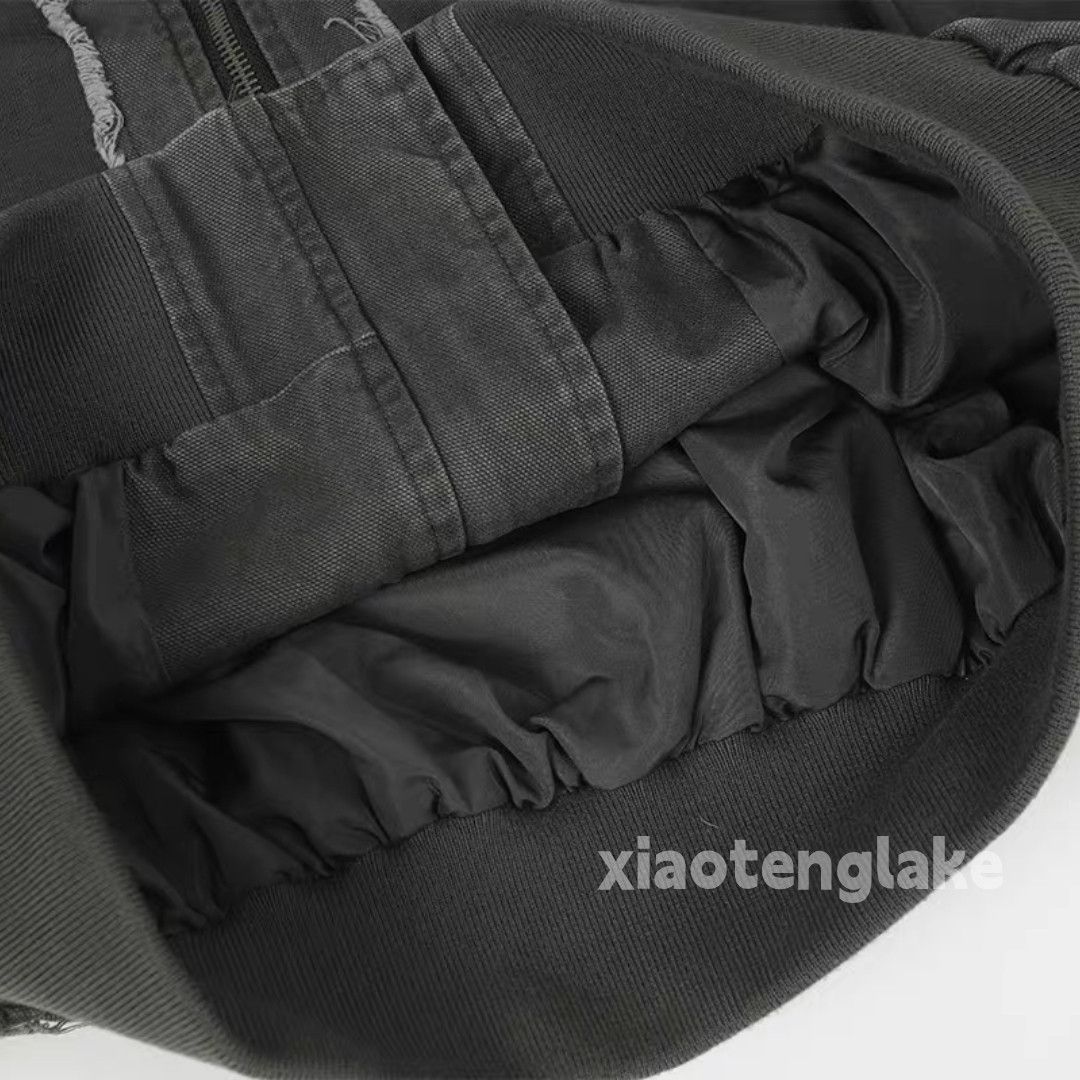 Vintage Unisex washed faded punk patchwork bomber jacket Size US XL / EU 56 / 4 - 5 Thumbnail