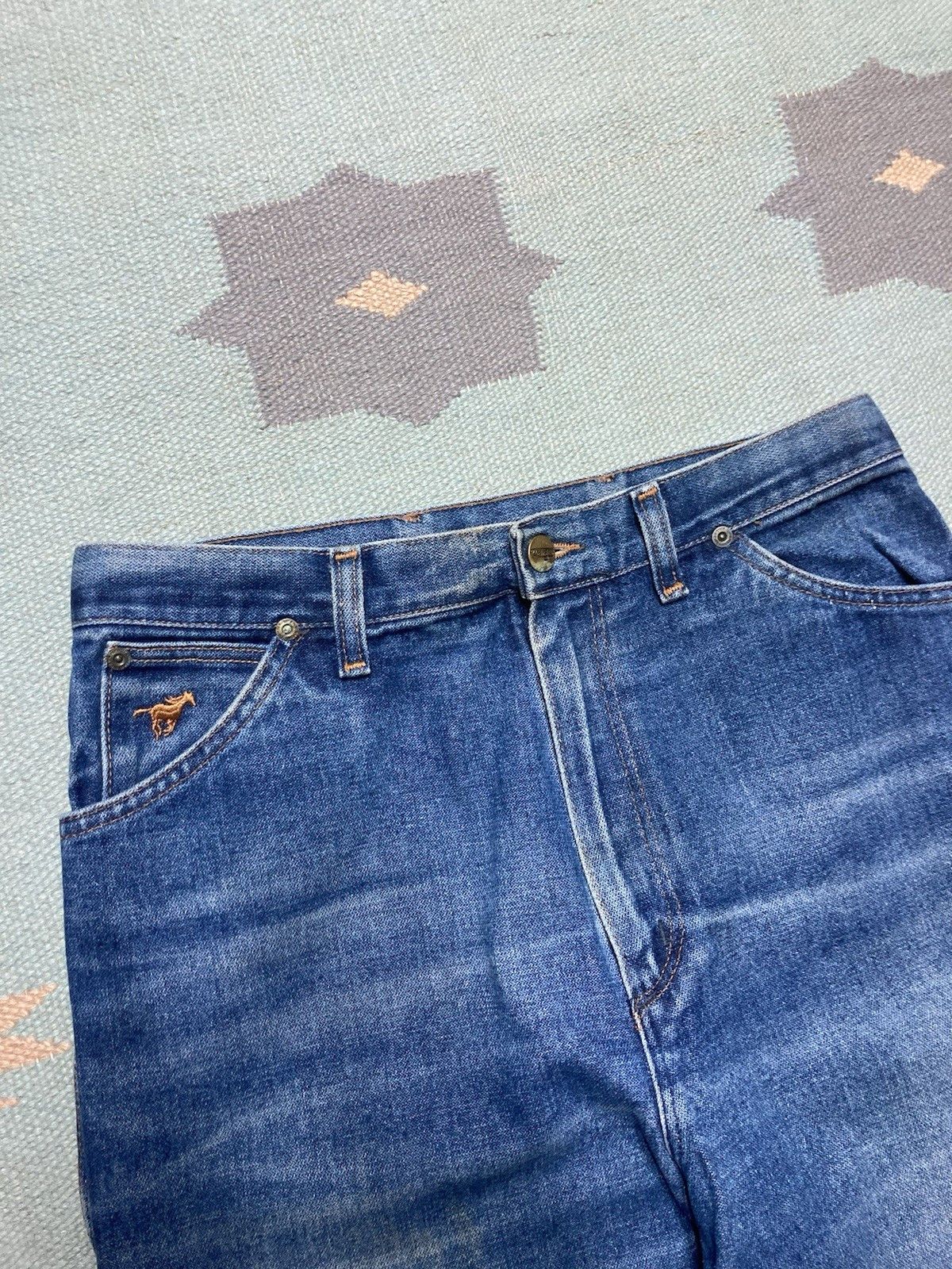 Vintage × Wrangler 70s wrangler jeans faded denim made in USA women’s 14 31x30 Size 31" - 5 Thumbnail