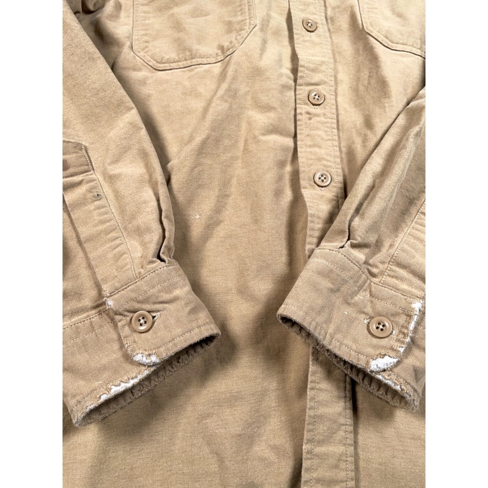 Vintage VINTAGE L.L. Bean Work Shirt Adult XL Beige Cotton Long Sleeve Button-Up Casual Workwear 90s Grunge Retro Size US XL / EU 56 / 4 - 4 Thumbnail